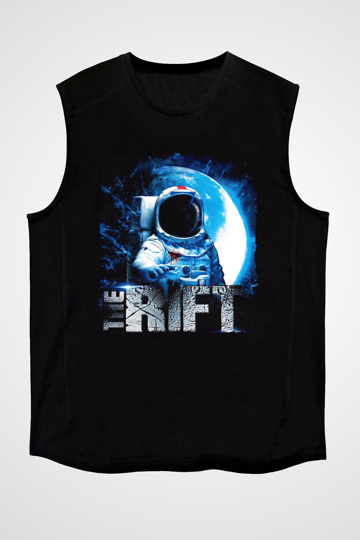 Rift Siyah Unisex Kolsuz Tişört