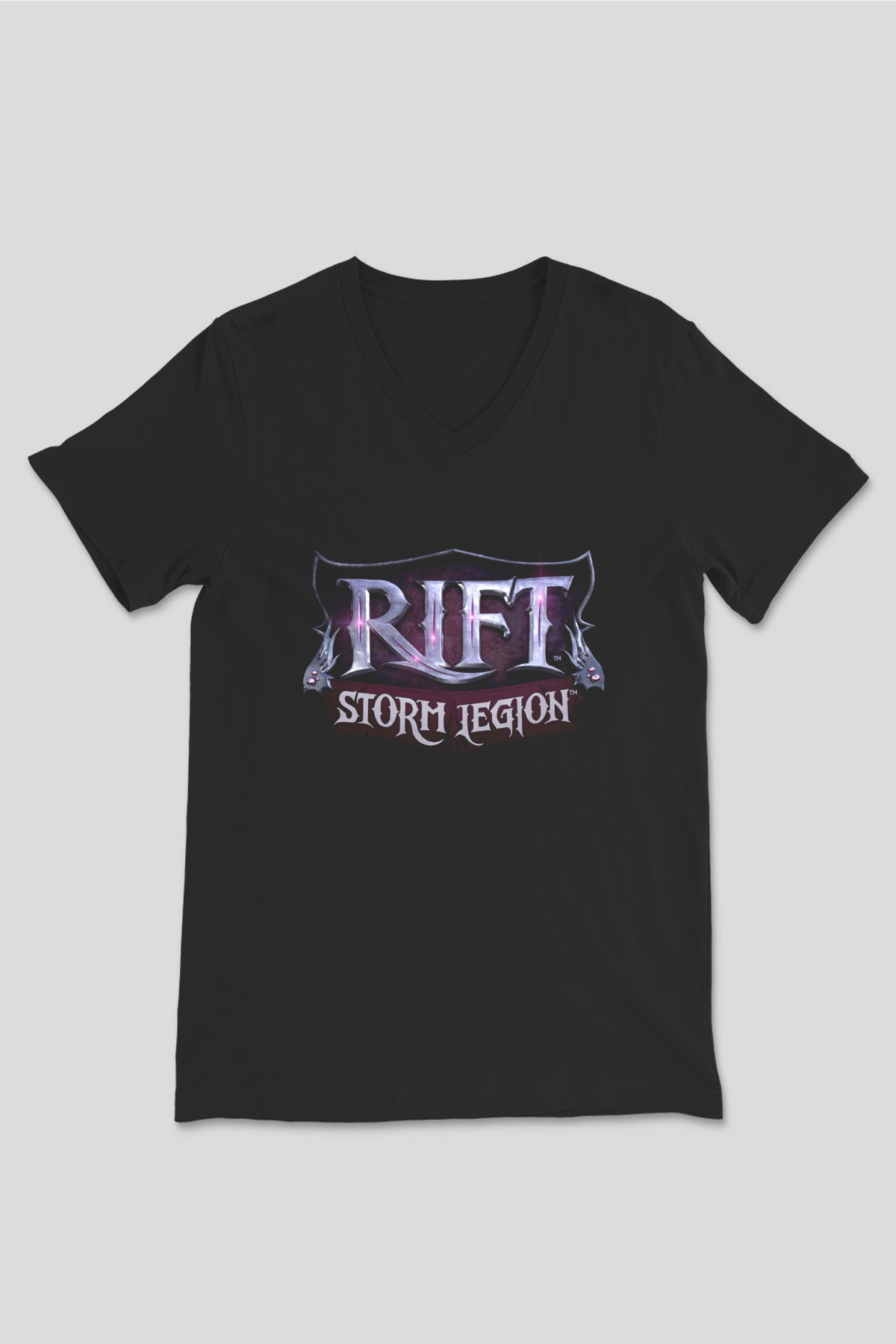 Rift Siyah Unisex V Yaka Tişört
