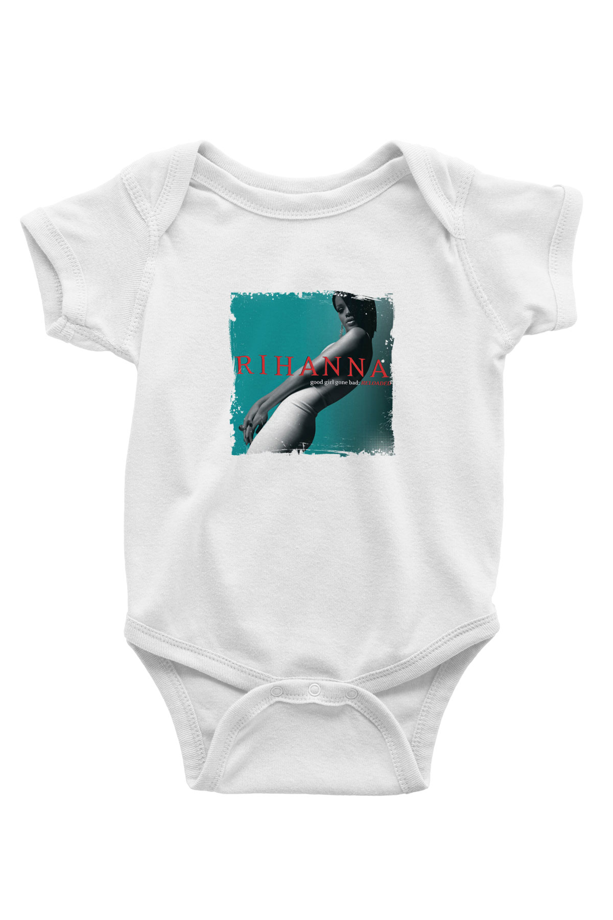 Rihanna Baskılı Unisex Beyaz Bebek Body - Zıbın