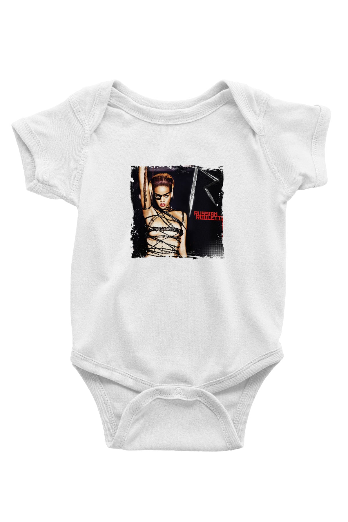Rihanna Baskılı Unisex Beyaz Bebek Body - Zıbın