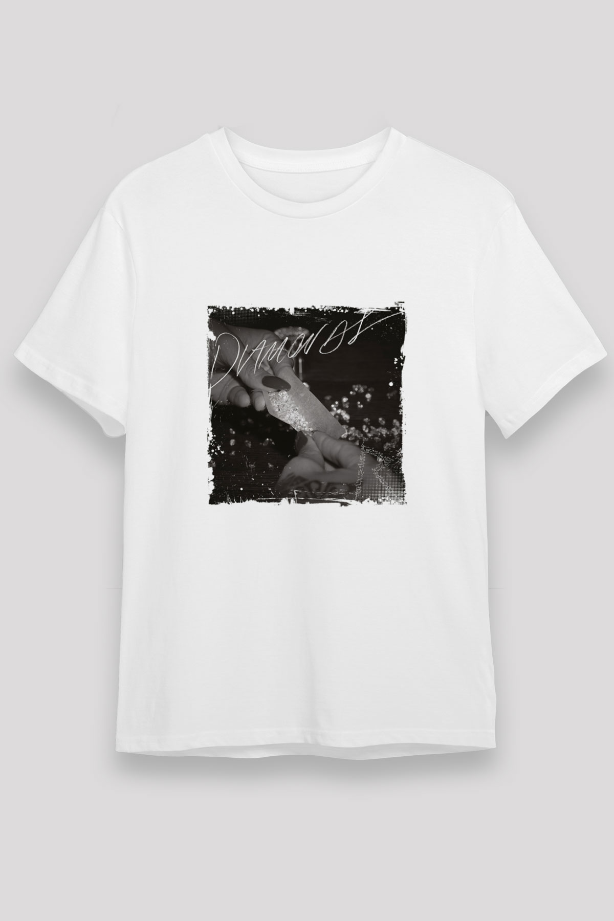 Rihanna Baskılı Unisex Beyaz Tişört