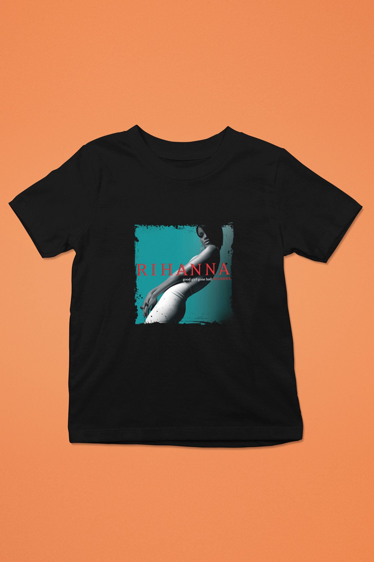 Rihanna Baskılı Unisex Siyah Çocuk Tişört