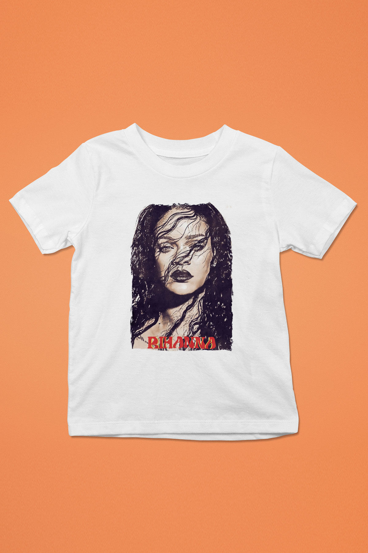 Rihanna Beyaz Unisex Çocuk Tişört