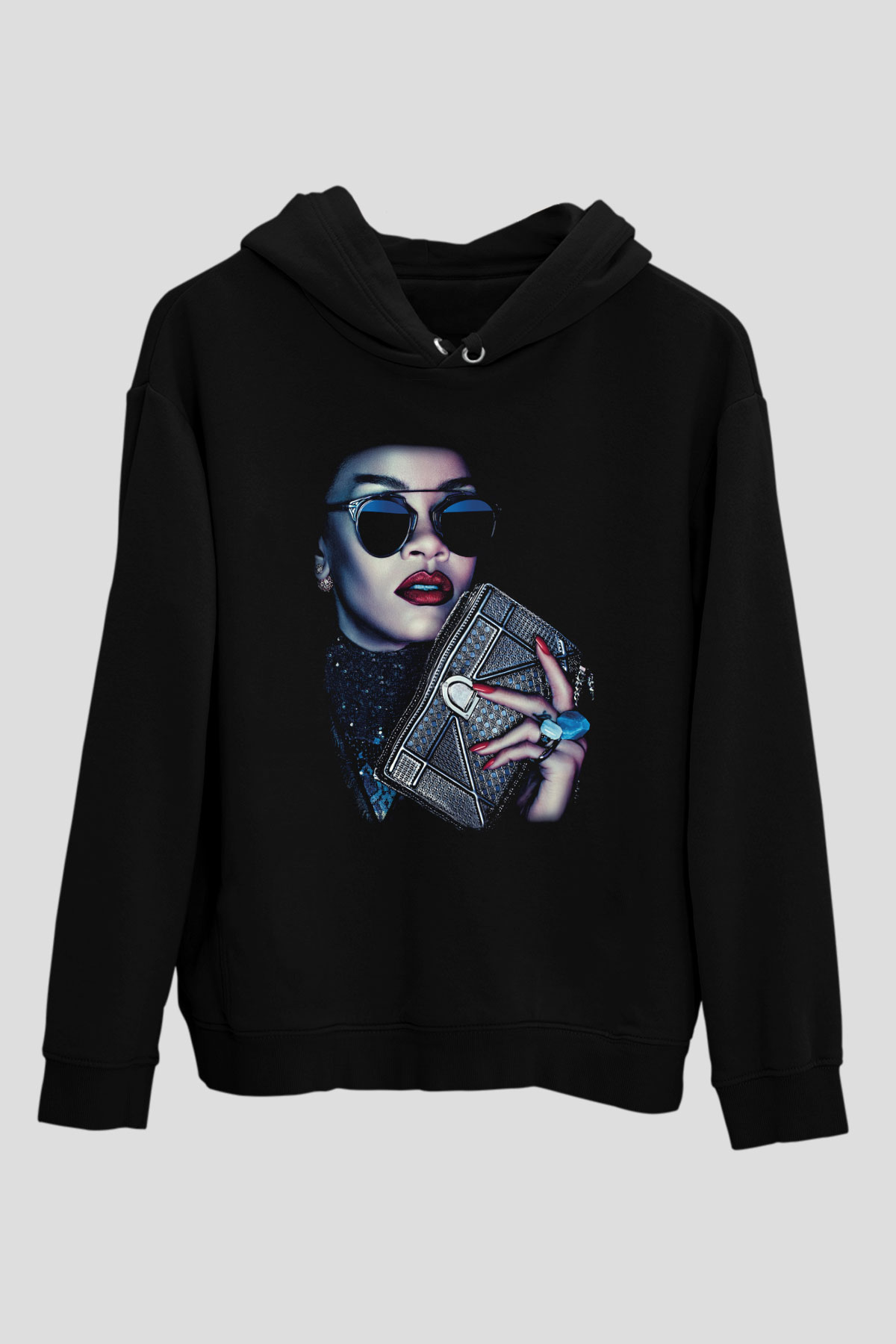 Rihanna Siyah Unisex Hoodie