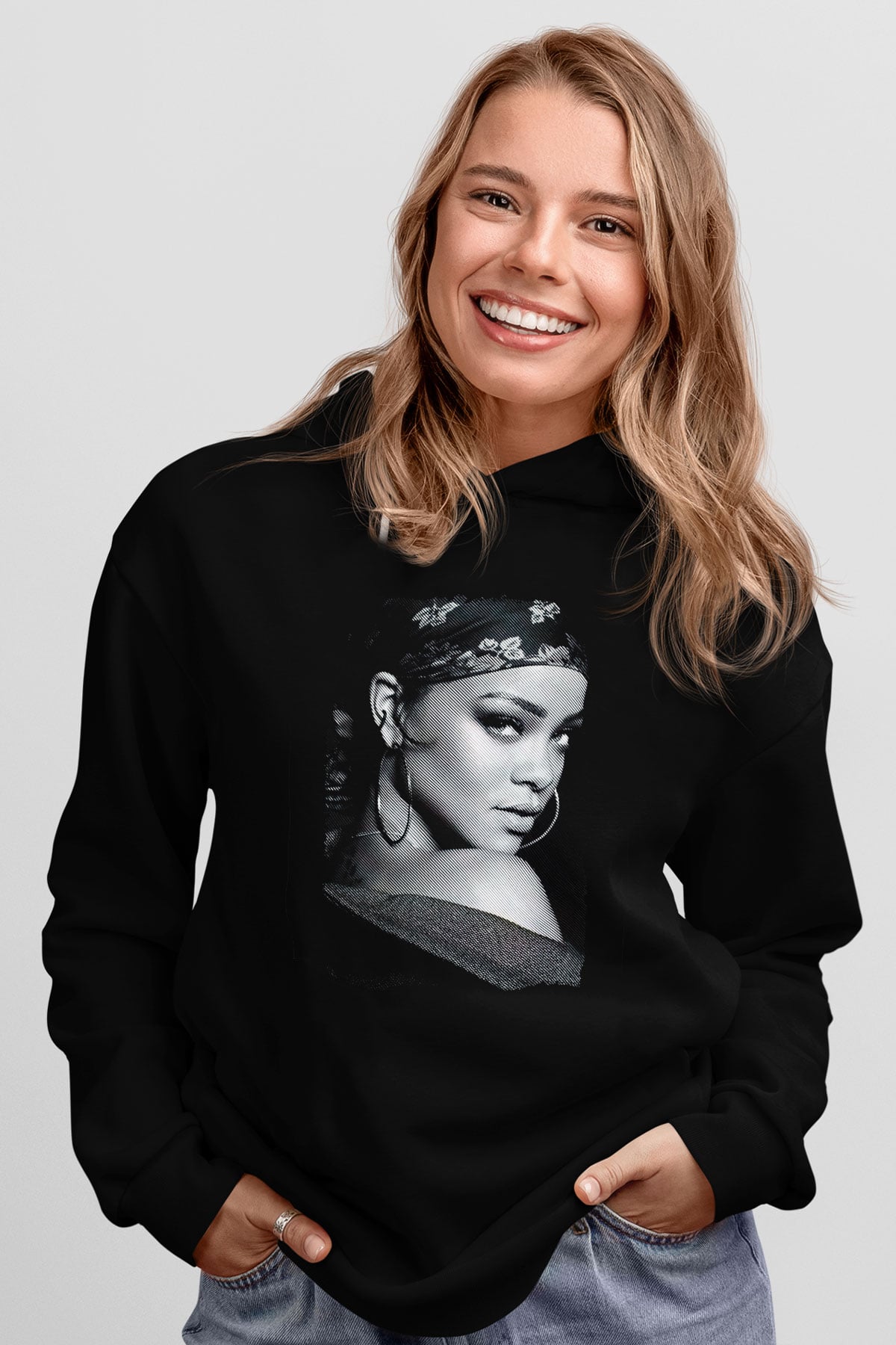 Rihanna Siyah Unisex Kapüşonlu Sweatshirt