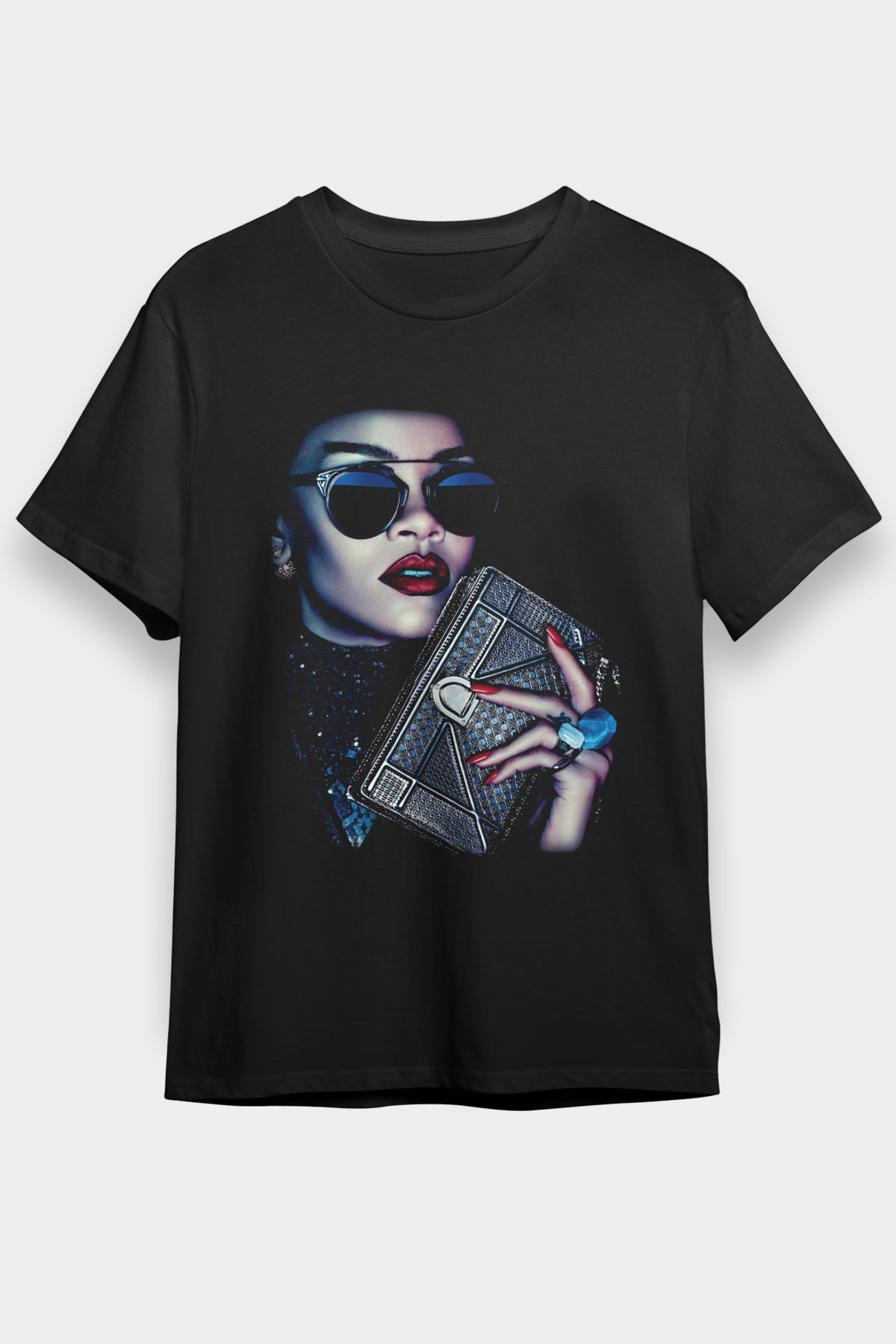 Rihanna Siyah Unisex Tişört T-Shirt - TişörtFabrikası