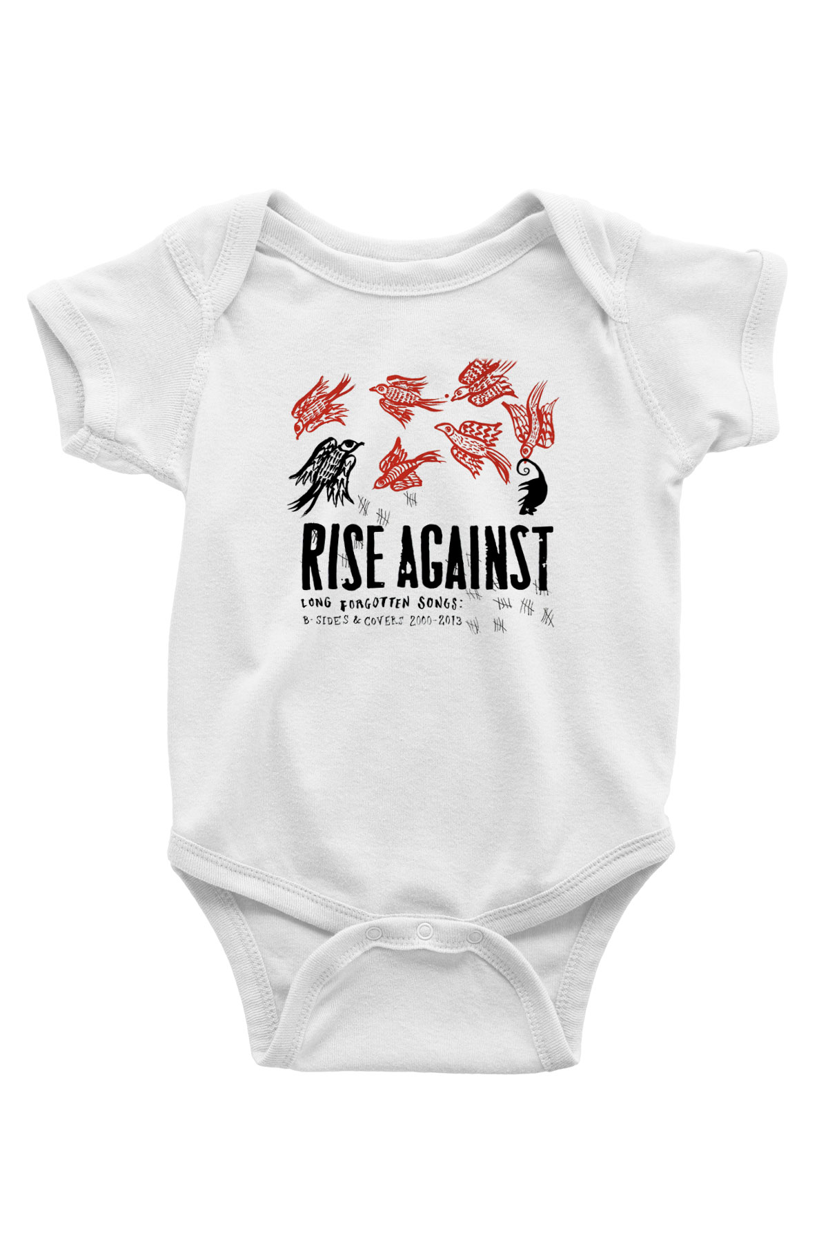 Rise Against Baskılı Beyaz Unisex Bebek Body - Zıbın