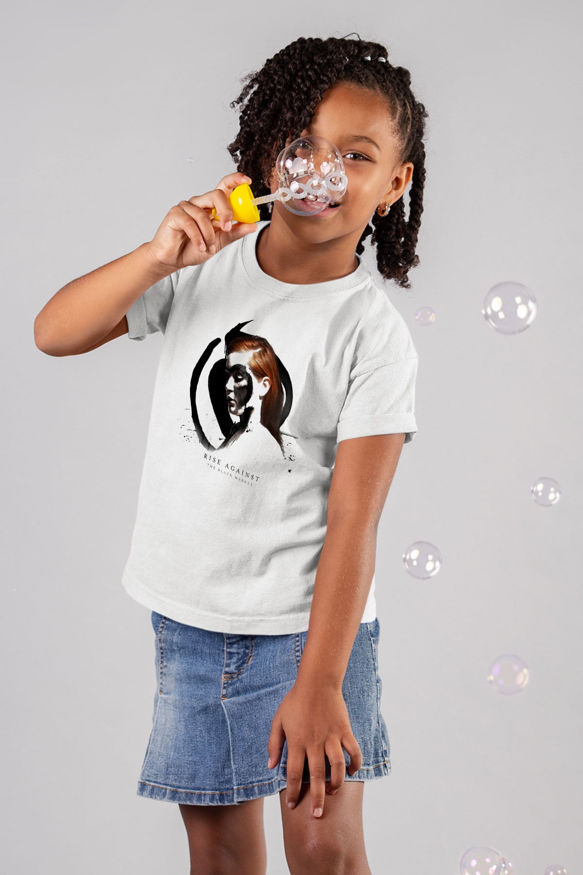 Rise Against Baskılı Beyaz Unisex Çocuk Tişört
