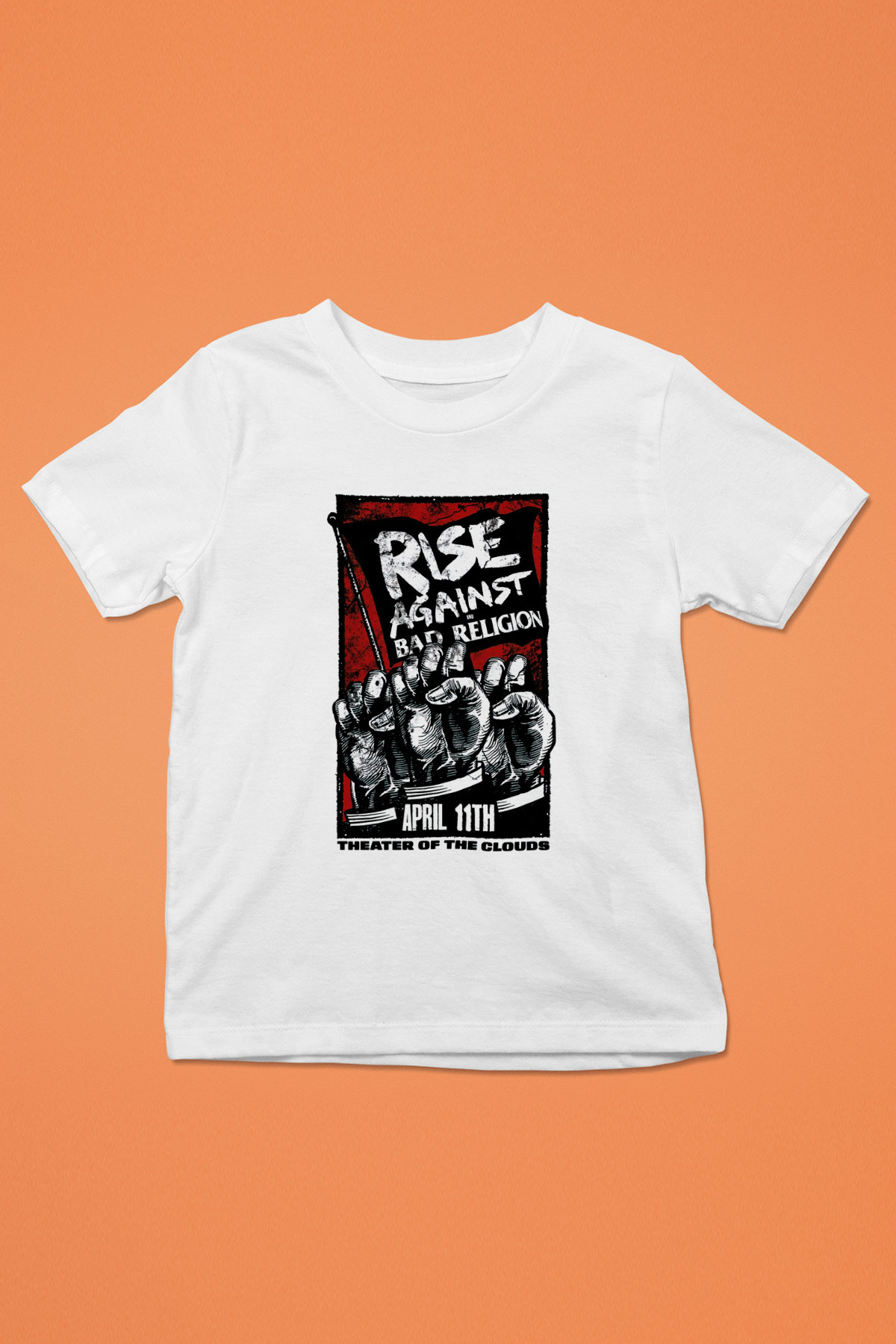 Rise Against Baskılı Beyaz Unisex Çocuk Tişört