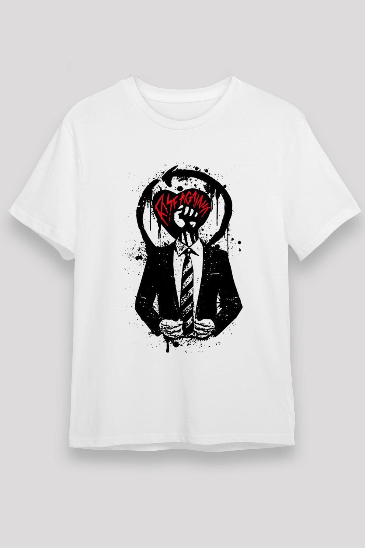 Rise Against Beyaz Unisex Tişört T-Shirt - TişörtFabrikası