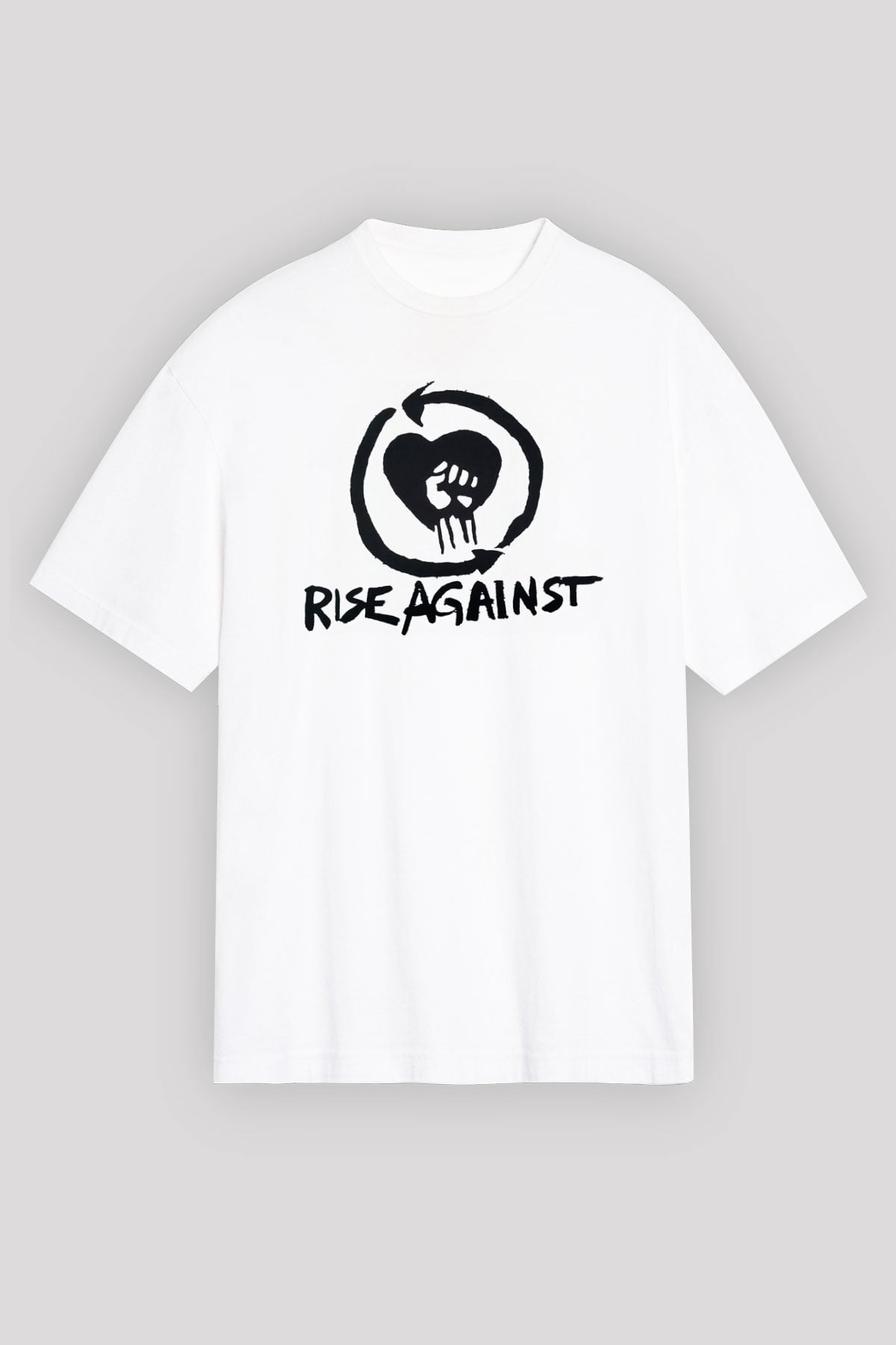Rise Against Beyaz Oversize Tişört Oversize T-shirt - TişörtFabrikası