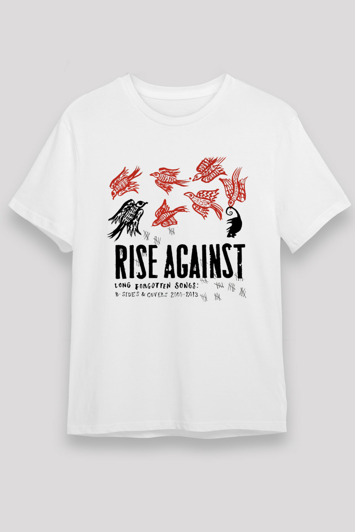 Rise Against Beyaz Unisex Tişört T-Shirt - TişörtFabrikası