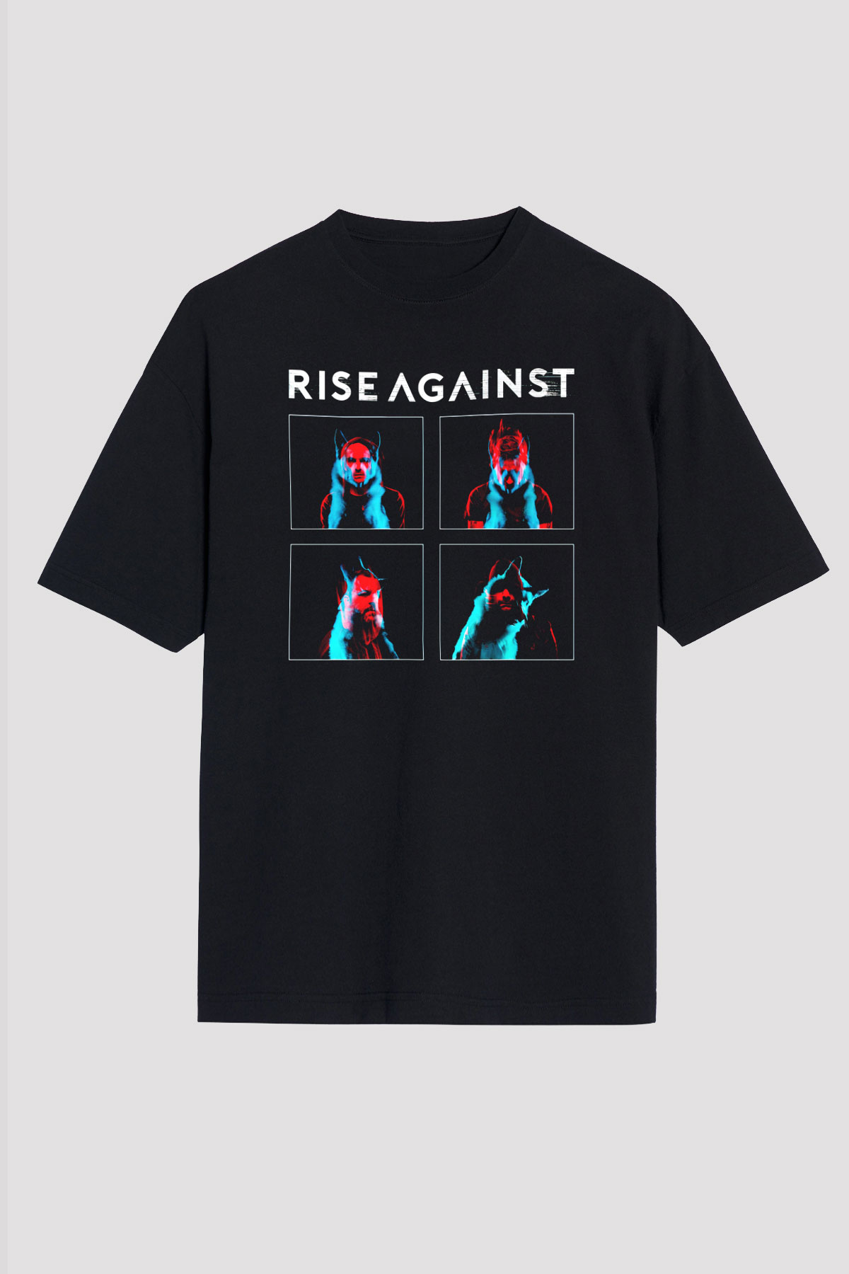 Rise Against Siyah Unisex Oversize Tişört T-Shirt