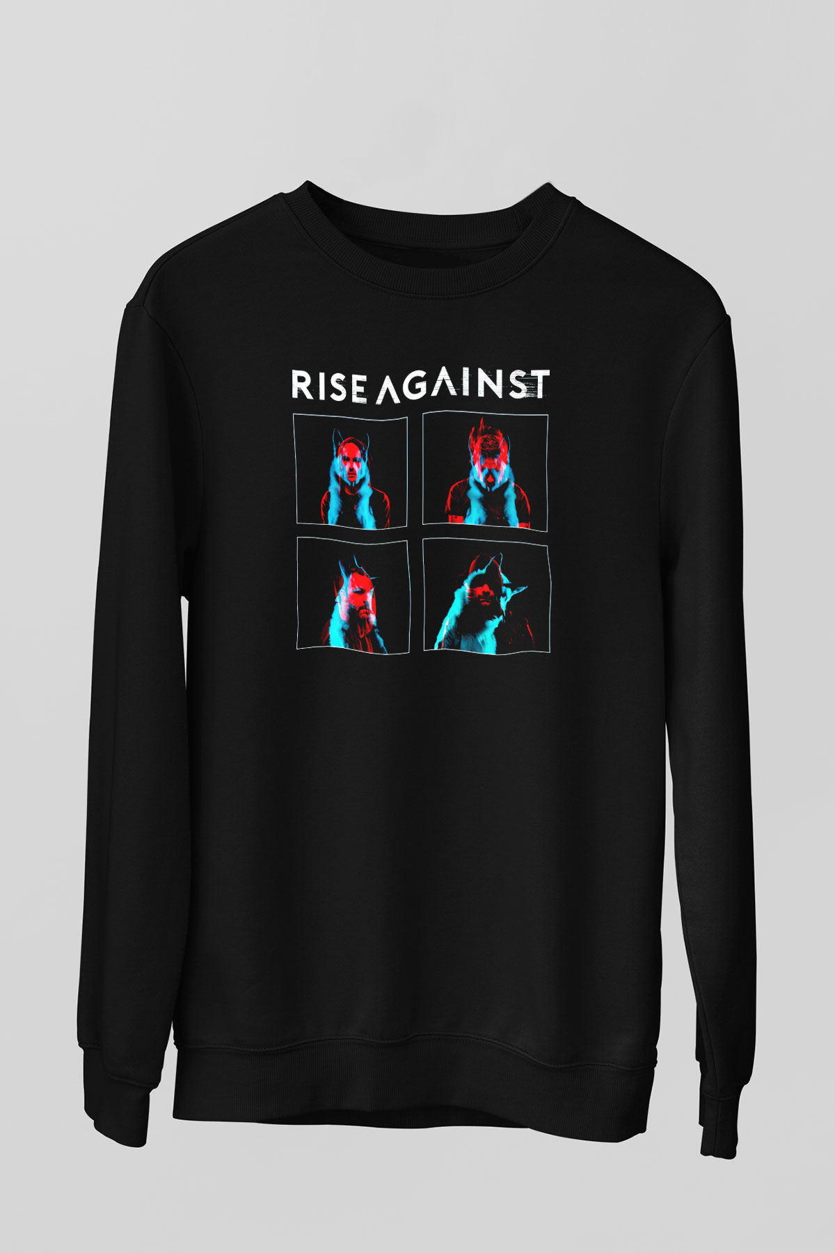 Rise Against Siyah Unisex Sweatshirt