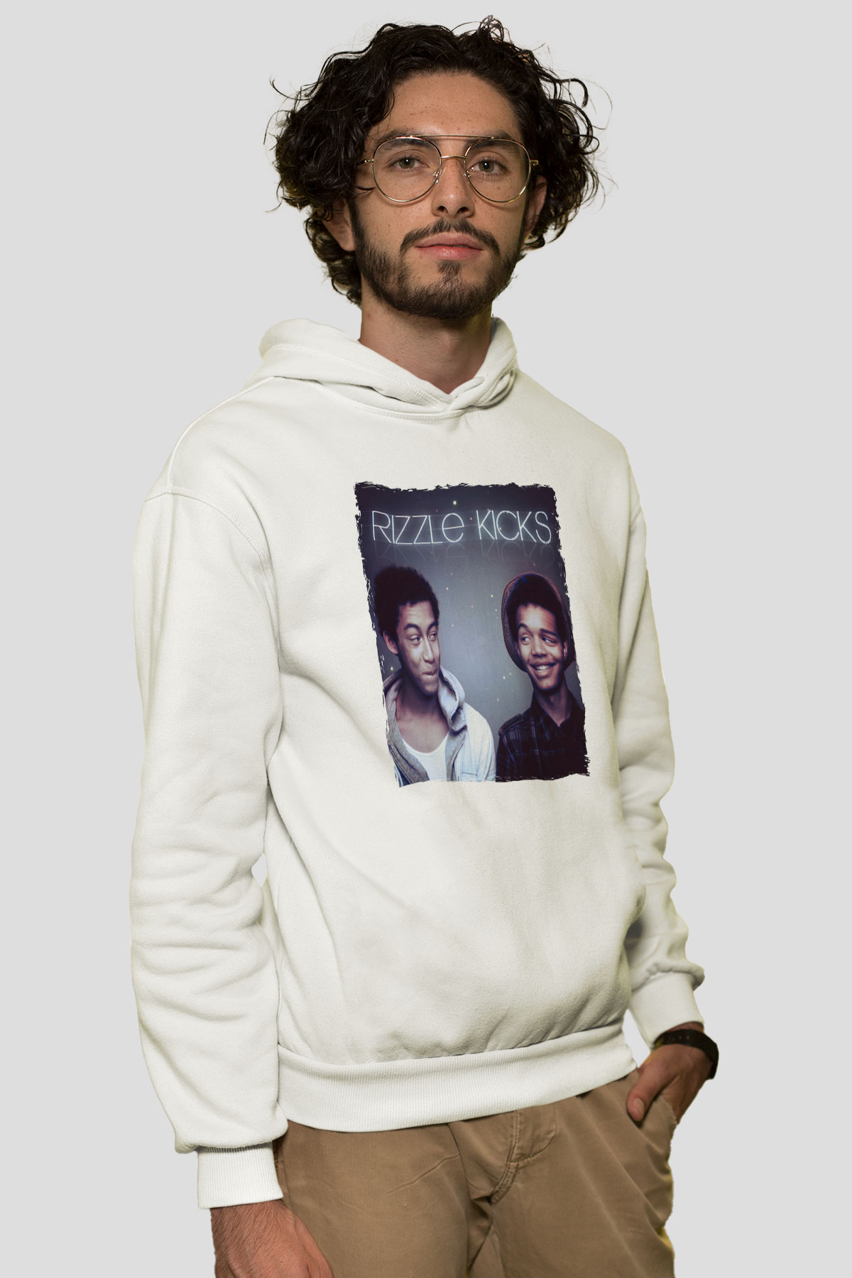 Rizzle Kicks Beyaz Unisex Kapüşonlu Sweatshirt