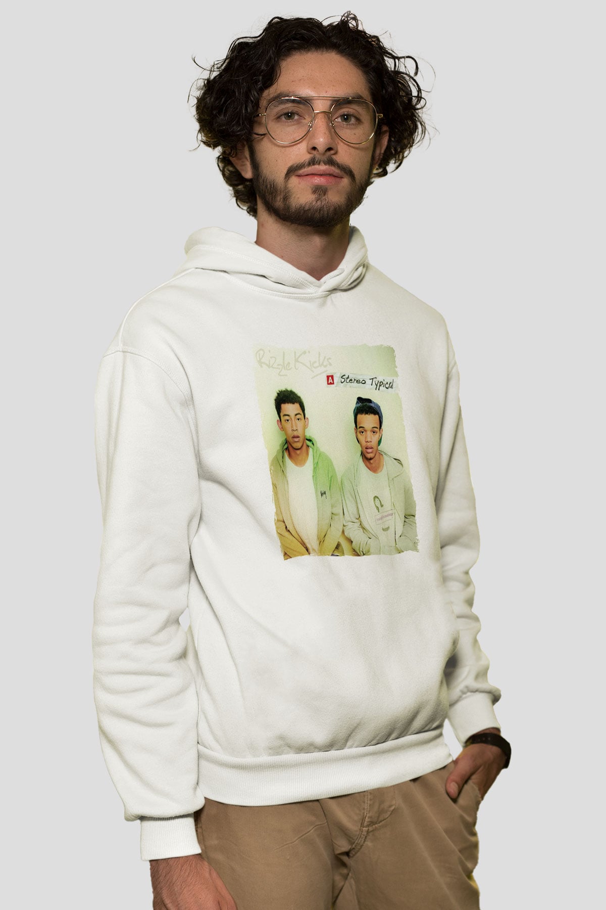 Rizzle Kicks Beyaz Unisex Kapüşonlu Sweatshirt