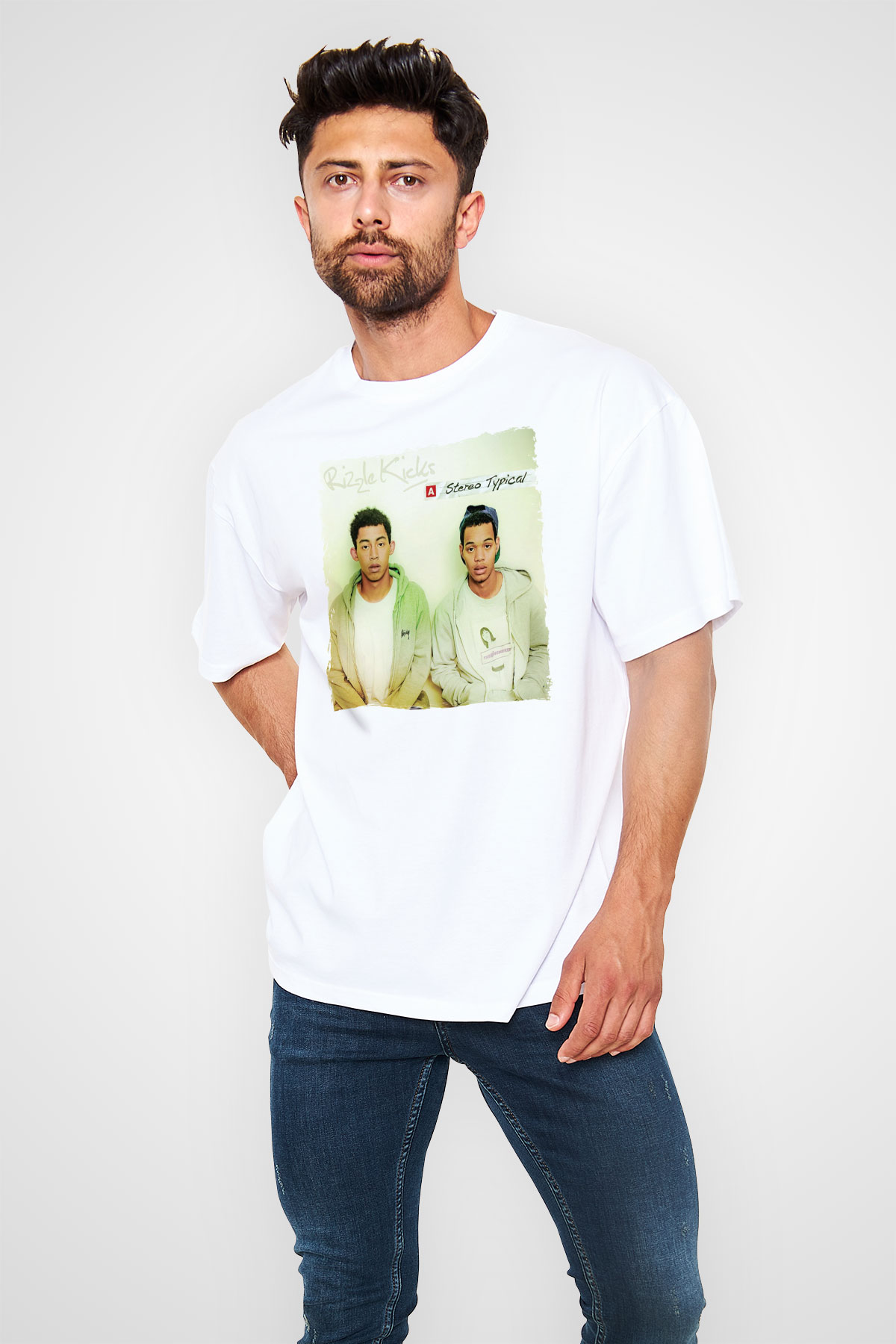 Rizzle Kicks Beyaz Oversize Tişört Oversize T-shirt - TişörtFabrikası