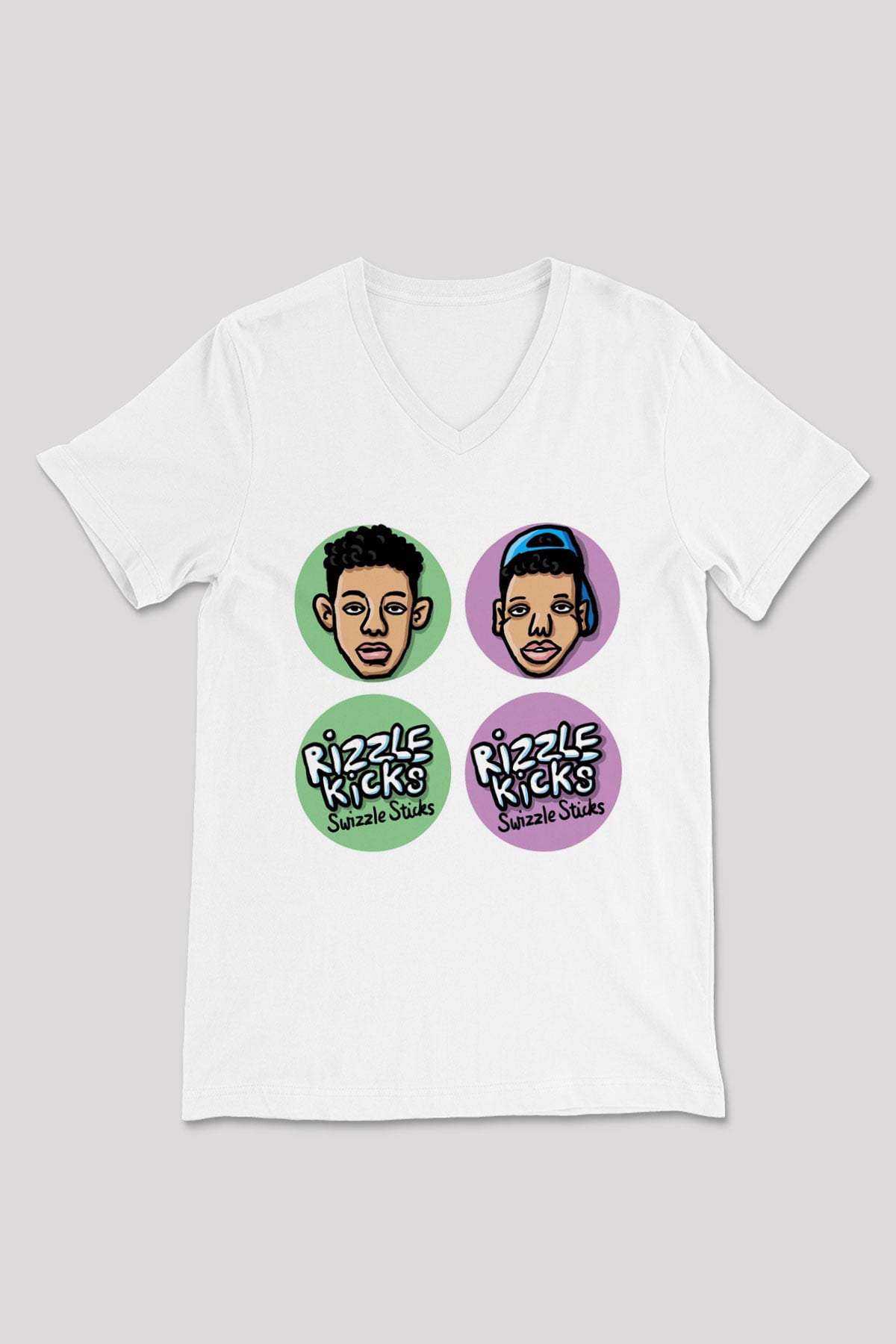 Rizzle Kicks Beyaz Unisex V Yaka Tişört