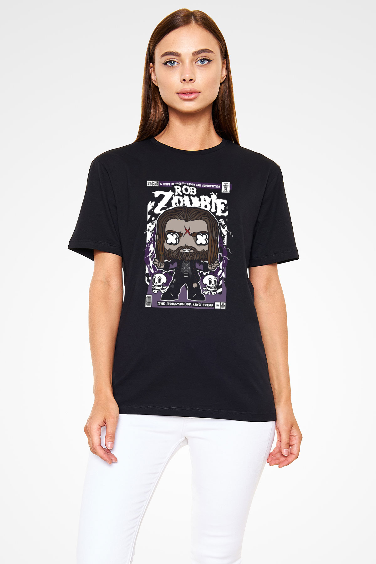 Rob Zombie Baskılı Unisex Siyah Tişört