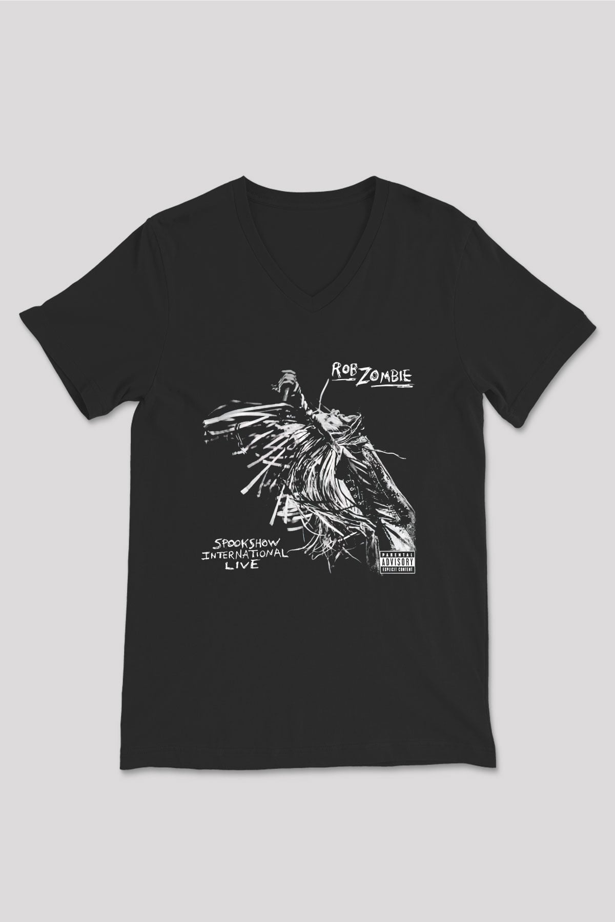 Rob Zombie Siyah Unisex V Yaka Tişört T-Shirt
