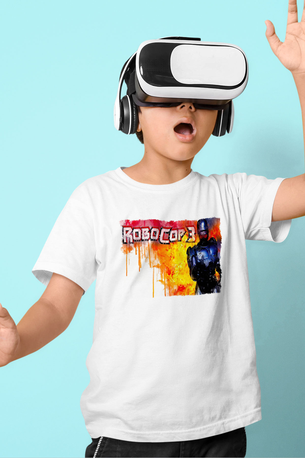 RoboCop Beyaz Unisex Çocuk Tişört