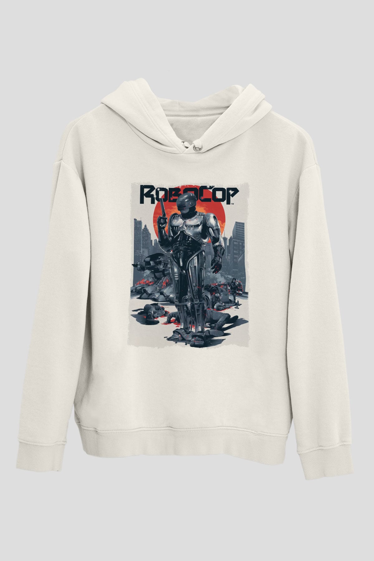 RoboCop Beyaz Unisex Hoodie