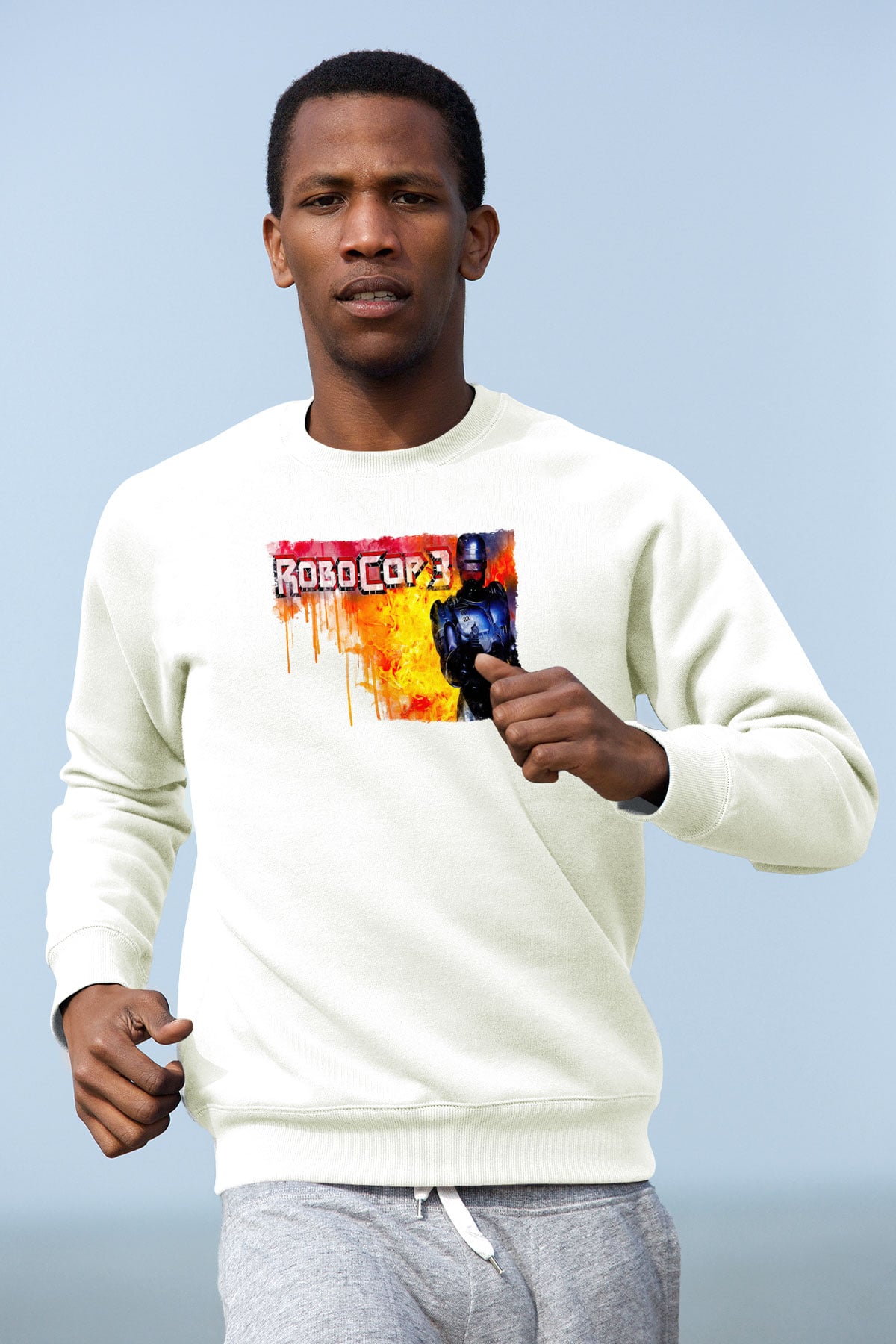 RoboCop Beyaz Unisex Sweatshirt