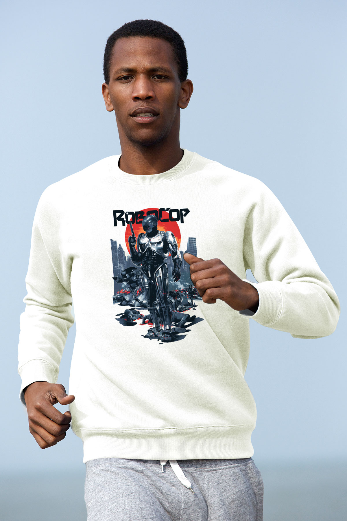 RoboCop Beyaz Unisex Sweatshirt