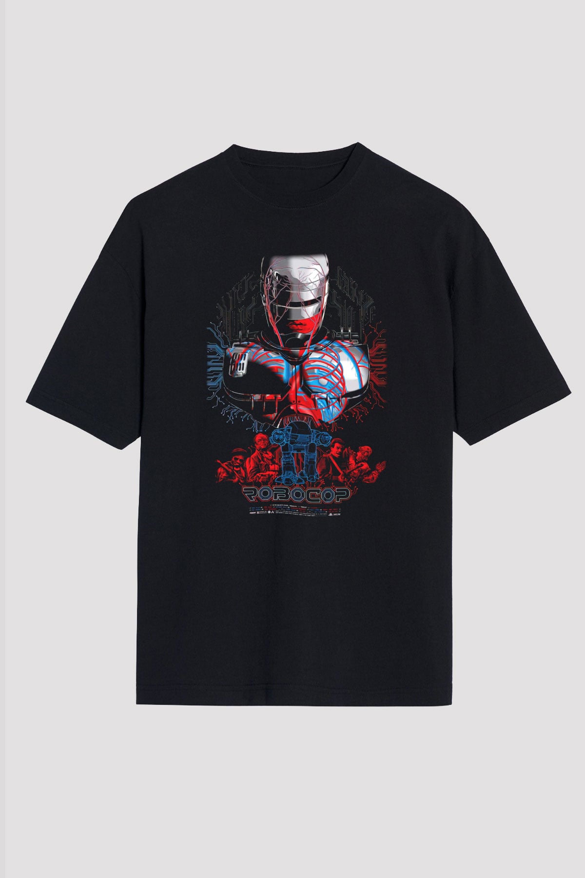 RoboCop Siyah Unisex Oversize Tişört T-Shirt