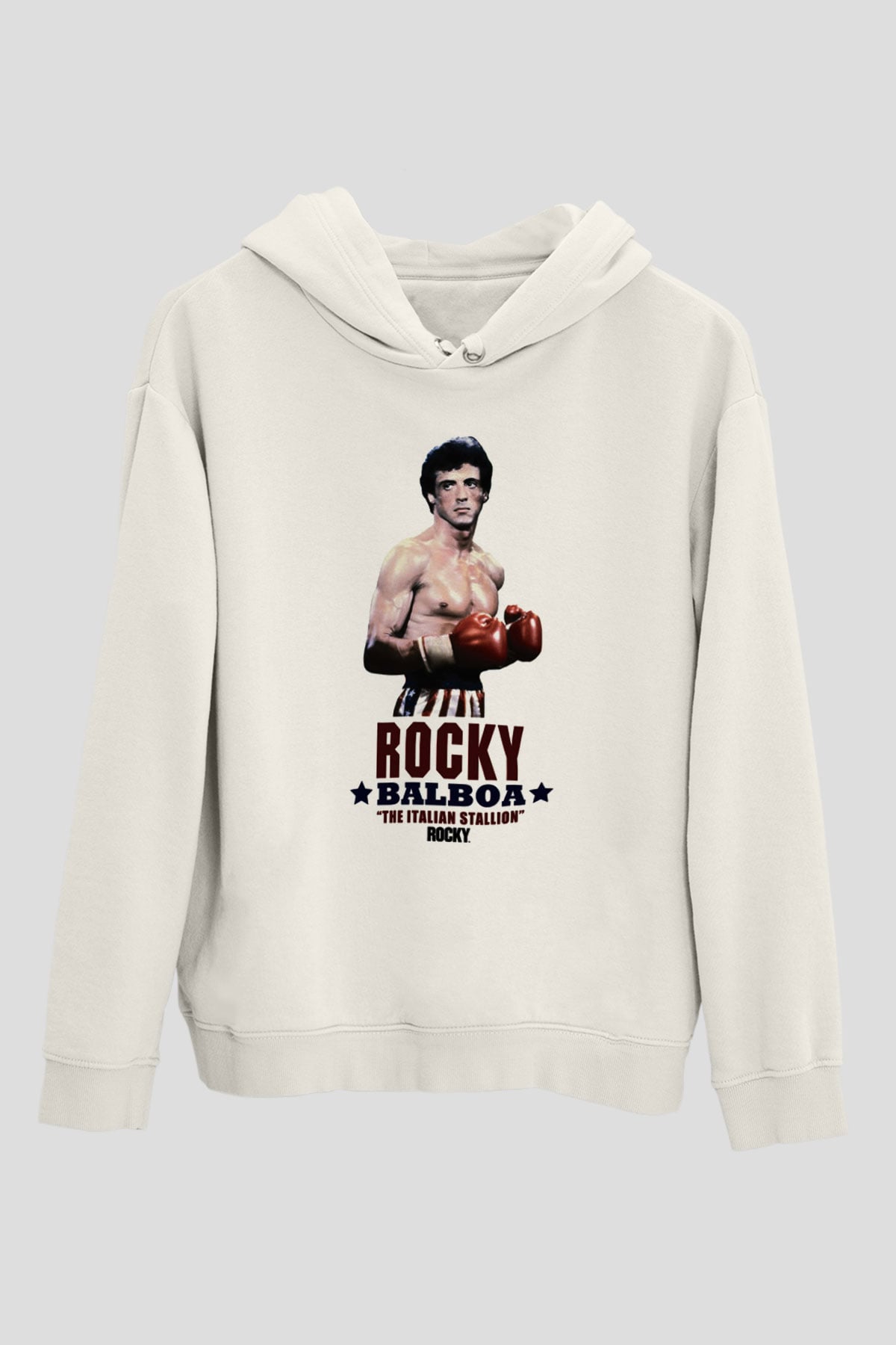 Rocky Beyaz Unisex Hoodie