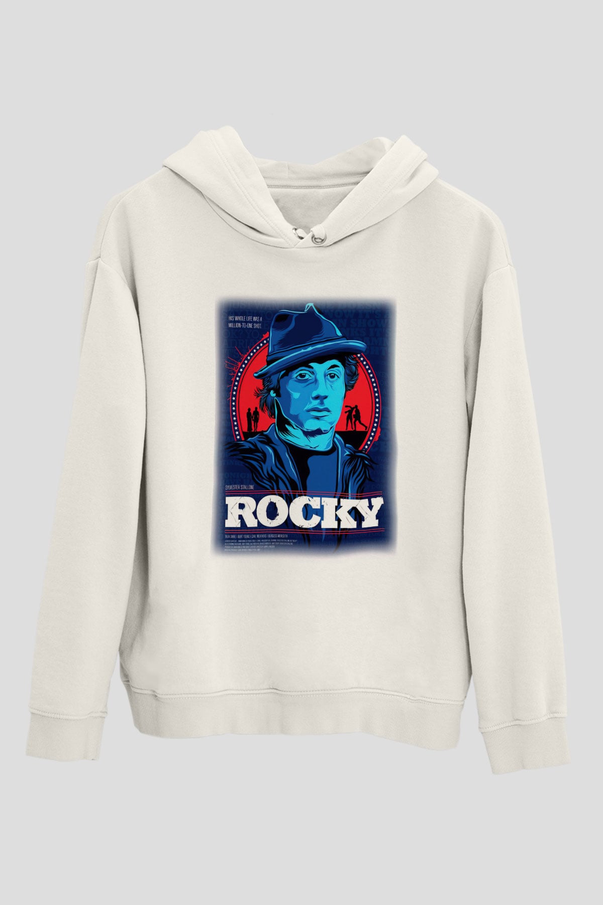 Rocky Beyaz Unisex Hoodie