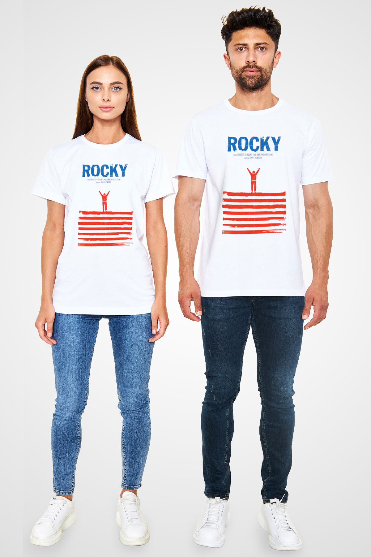 Rocky Beyaz Unisex Tişört T-Shirt