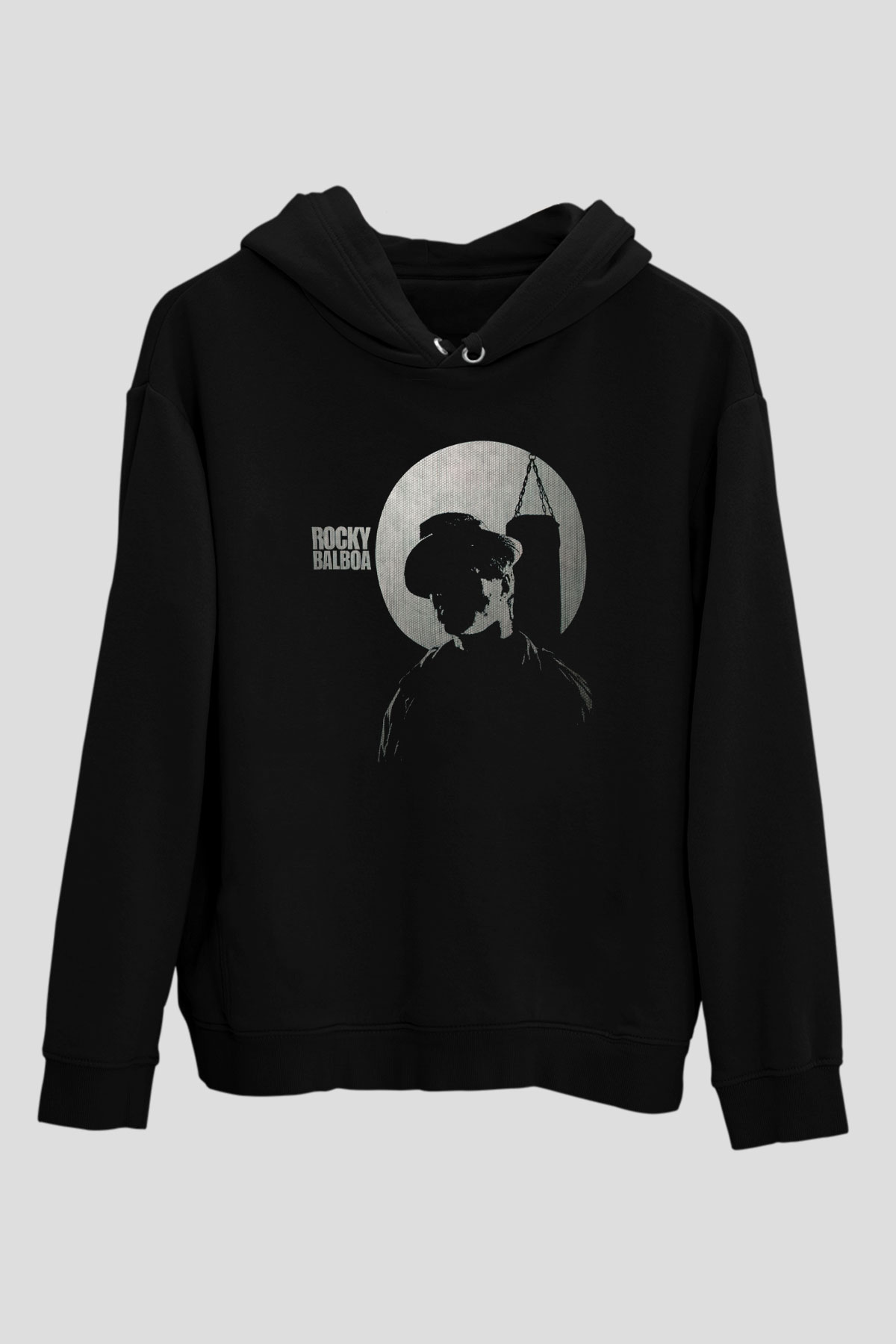 Rocky Siyah Unisex Kapşonlu Sweatshirt