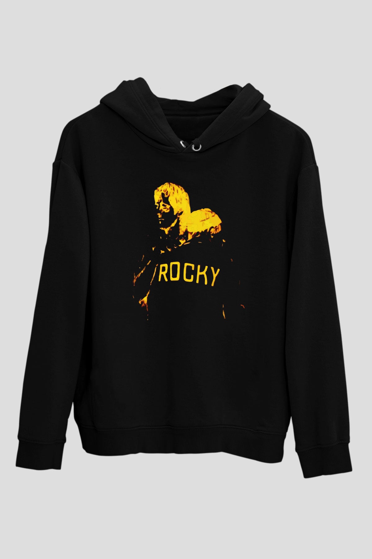 Rocky Siyah Unisex Kapşonlu Sweatshirt