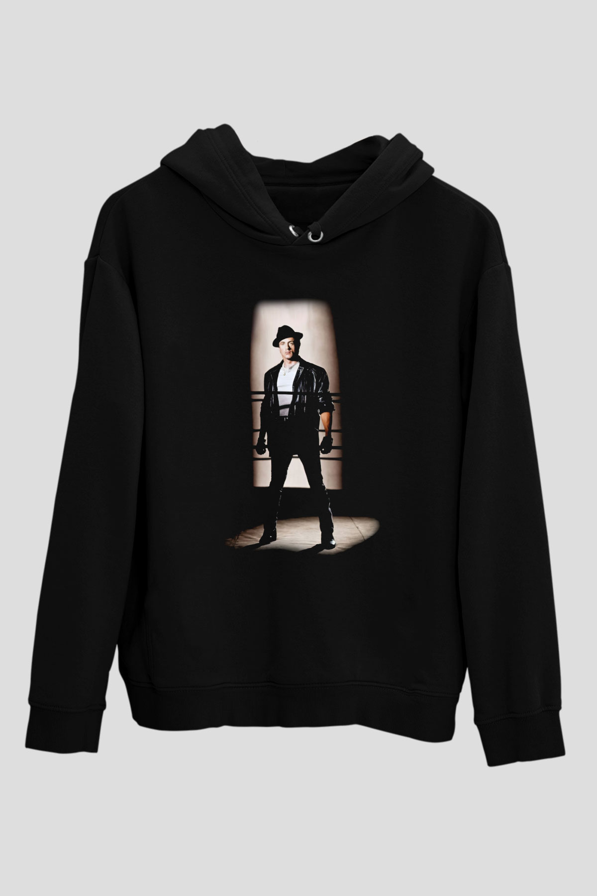 Rocky Siyah Unisex Kapşonlu Sweatshirt
