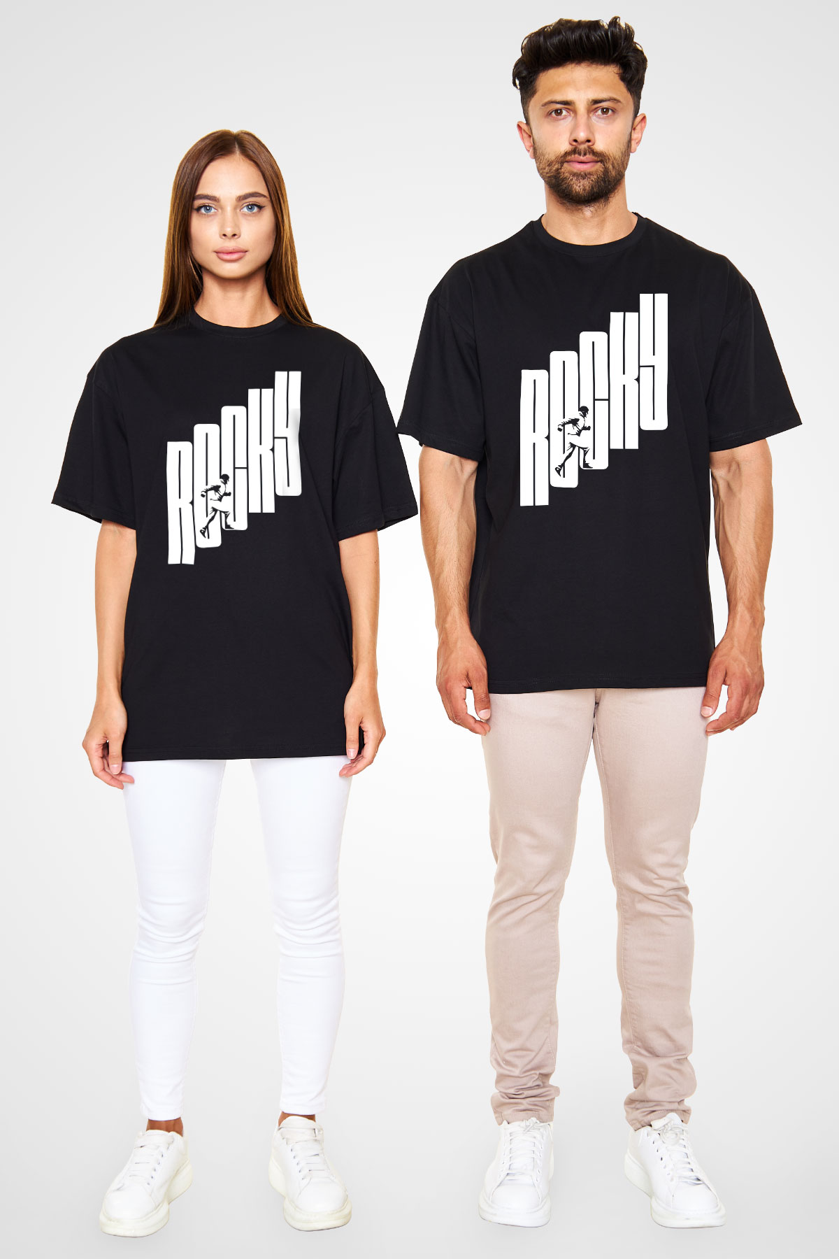 Rocky Siyah Unisex Oversize Tişört T-Shirt