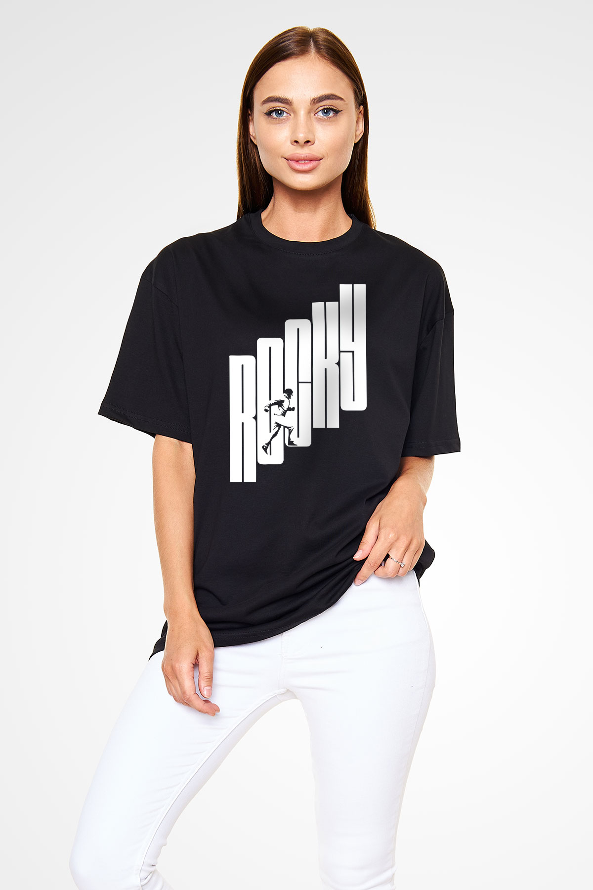 Rocky Siyah Unisex Oversize Tişört T-Shirt