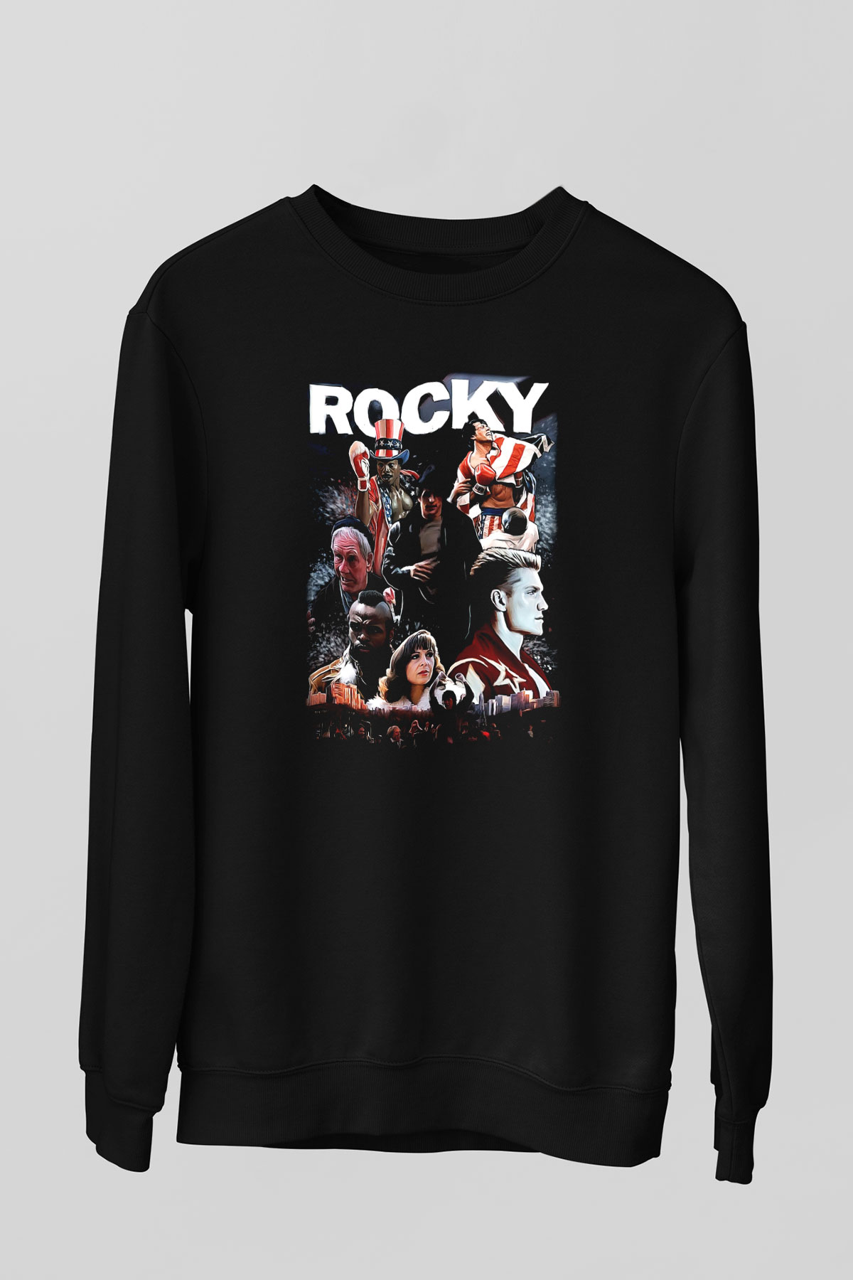 Rocky Siyah Unisex Sweatshirt