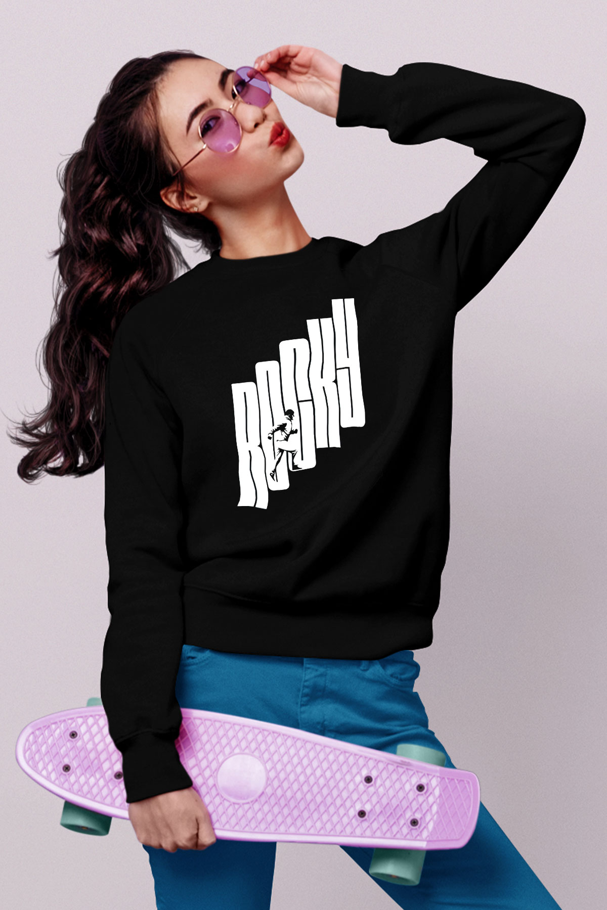 Rocky Siyah Unisex Sweatshirt
