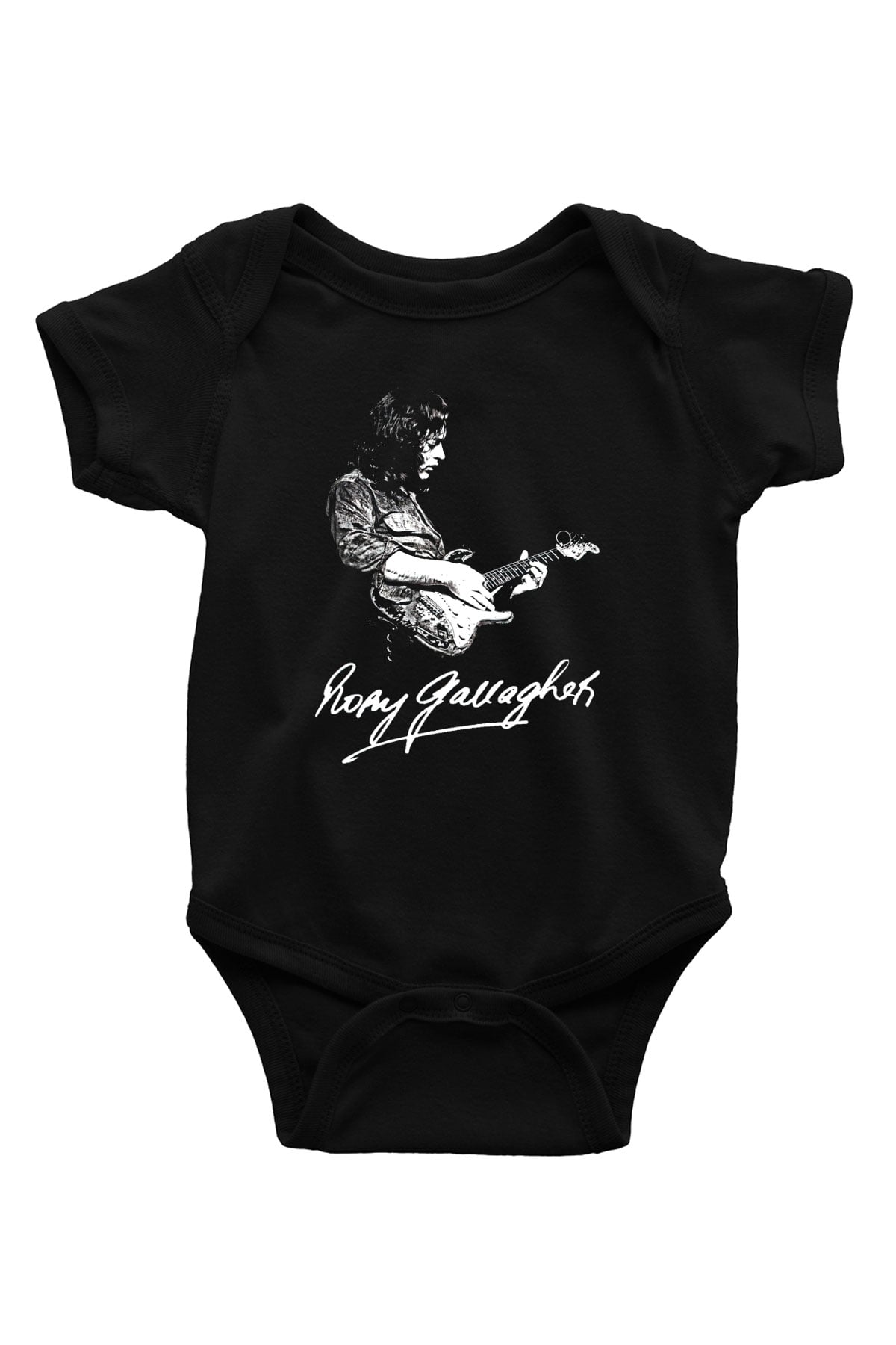 Rory Gallagher Baskılı Unisex Siyah Bebek Body - Zıbın