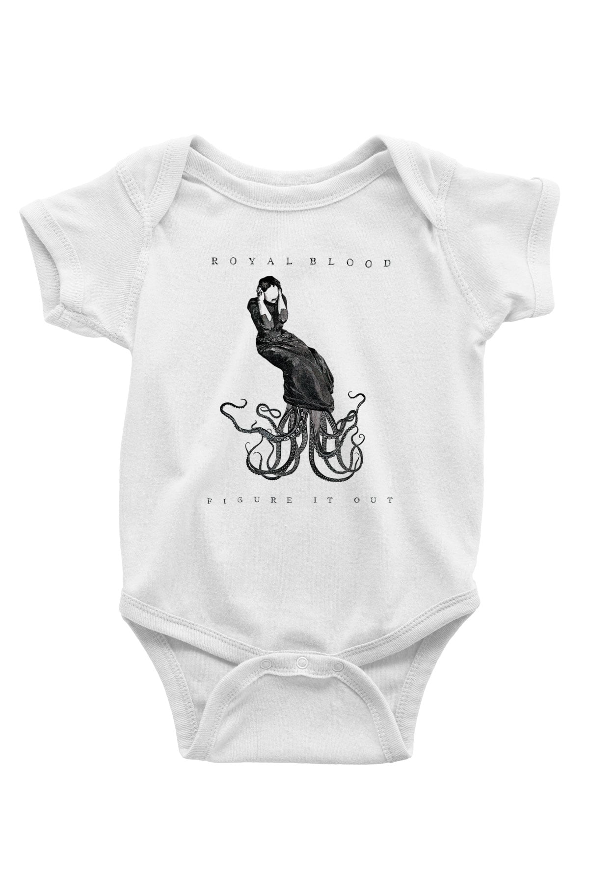 Royal Blood Baskılı Beyaz Unisex Bebek Body - Zıbın