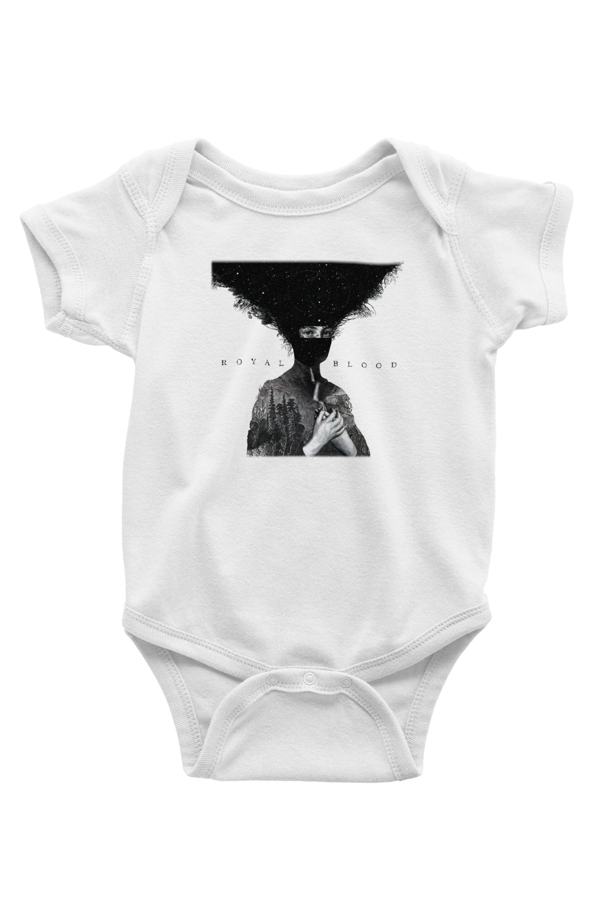 Royal Blood Baskılı Beyaz Unisex Bebek Body - Zıbın