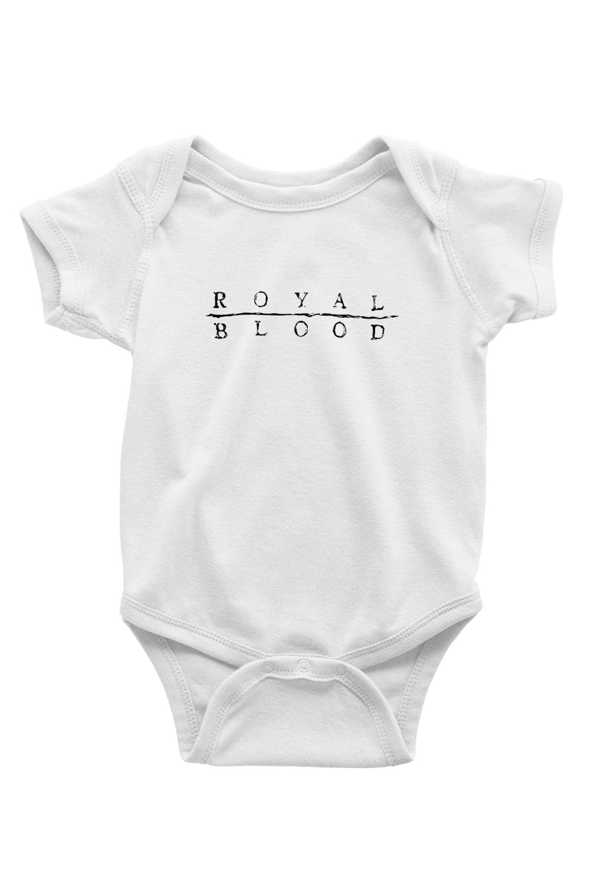 Royal Blood Baskılı Beyaz Unisex Bebek Body - Zıbın