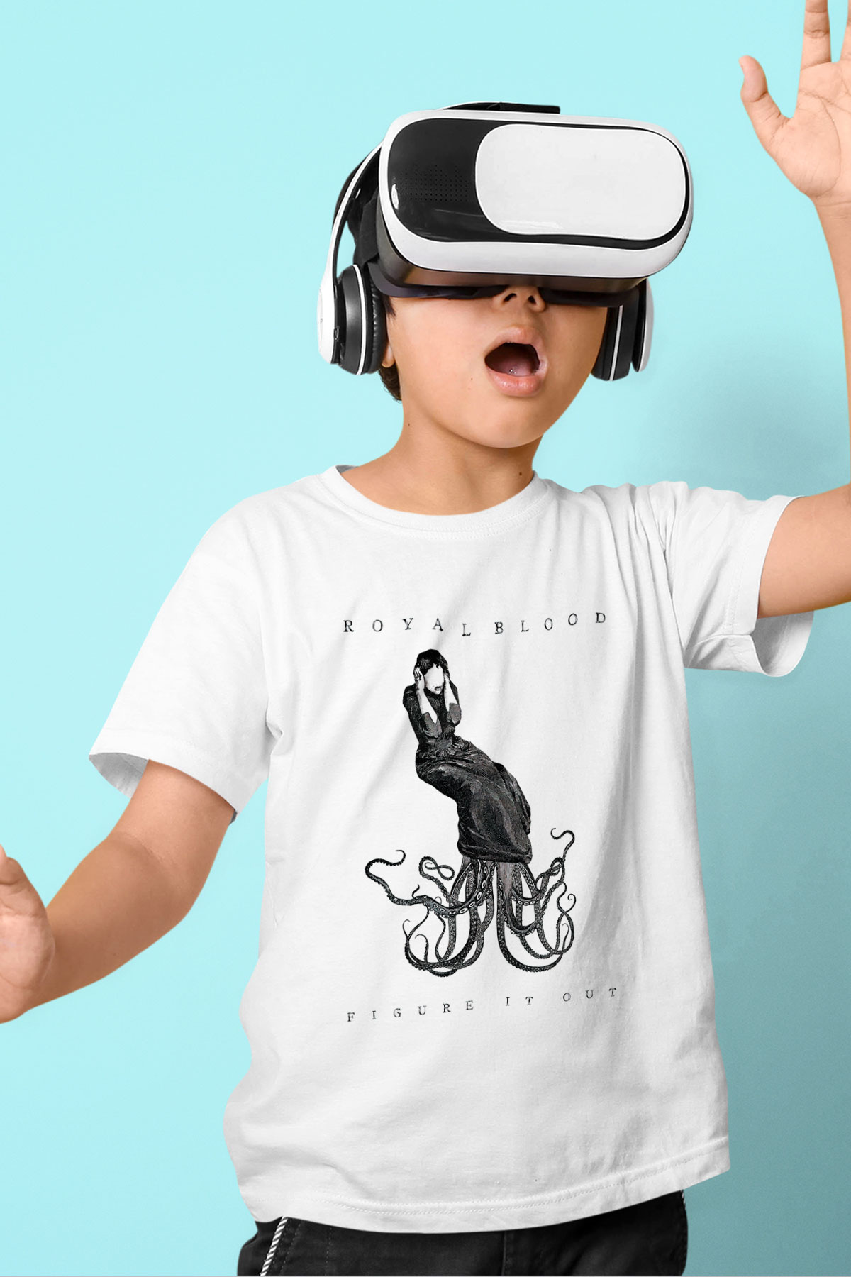 Royal Blood Baskılı Beyaz Unisex Çocuk Tişört