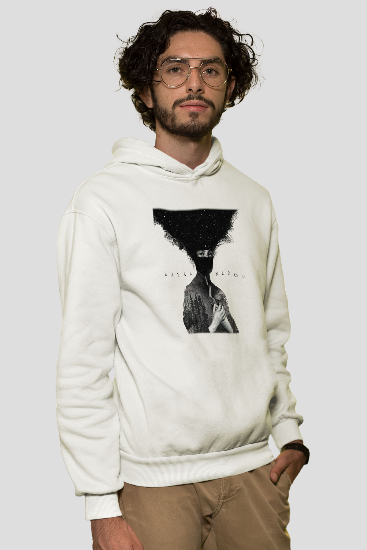 Royal Blood Beyaz Unisex Kapşonlu Sweatshirt