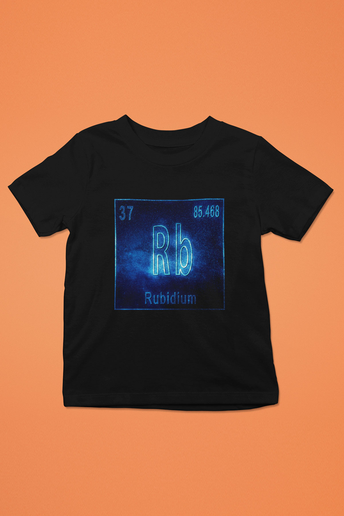 Rubidyum Elementi Baskılı Unisex Siyah Çocuk Tişört