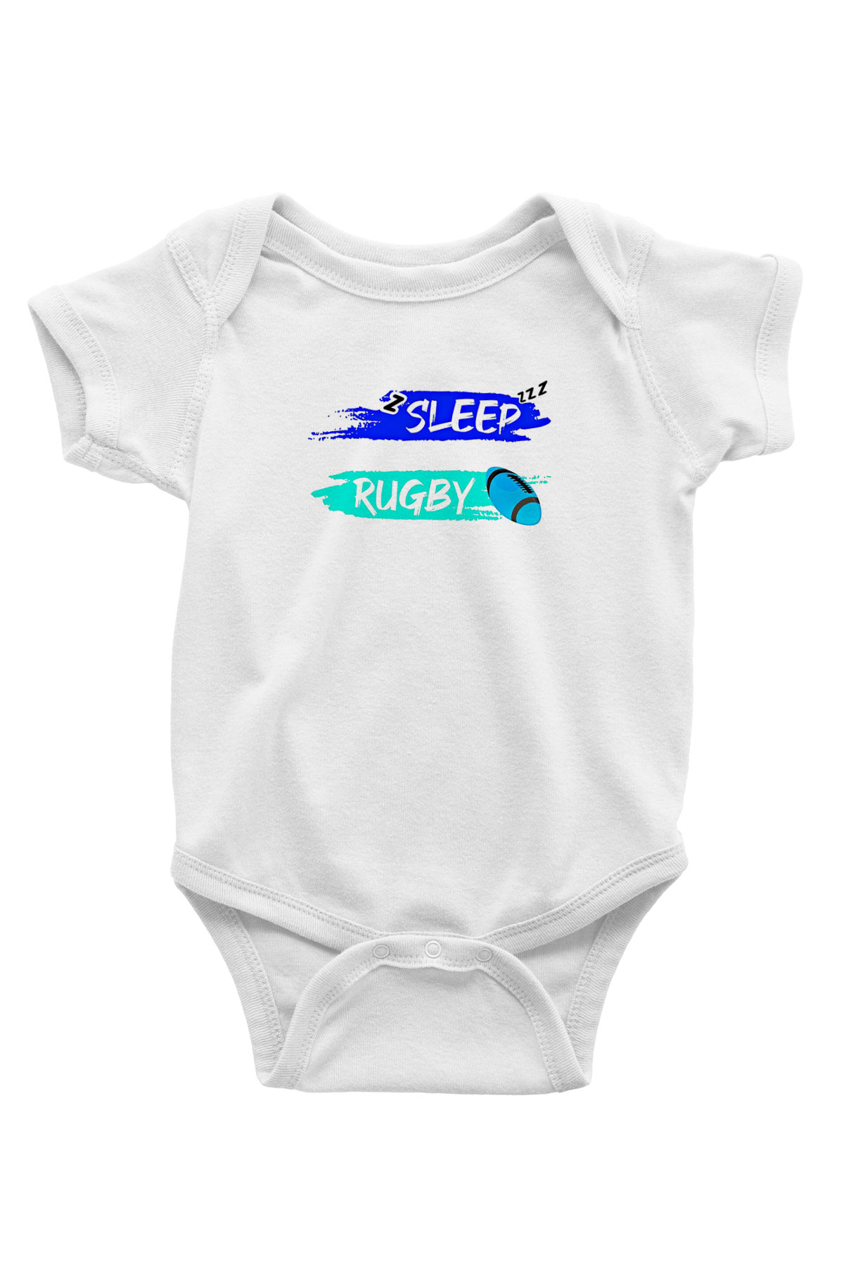 Rugby Baskılı Beyaz Bebek Body - Zıbın