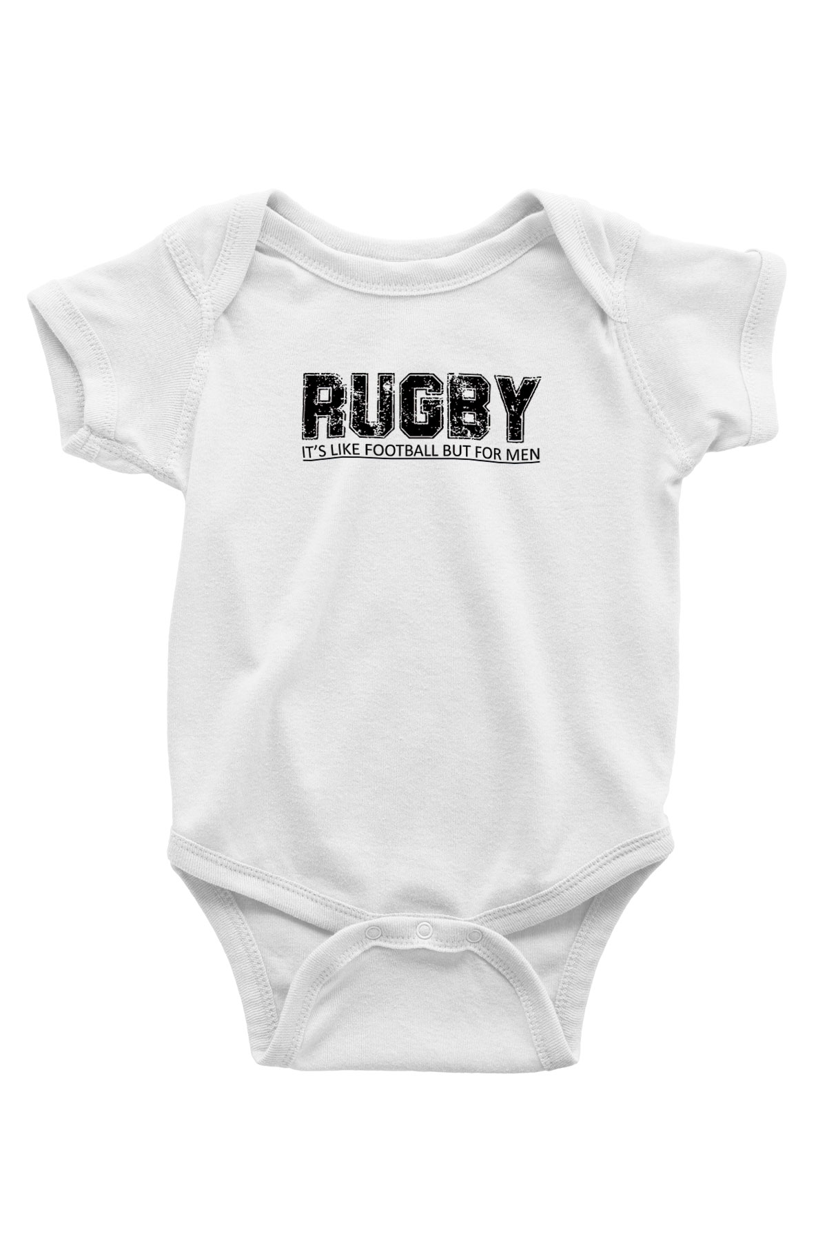 Rugby Baskılı Beyaz Bebek Body - Zıbın