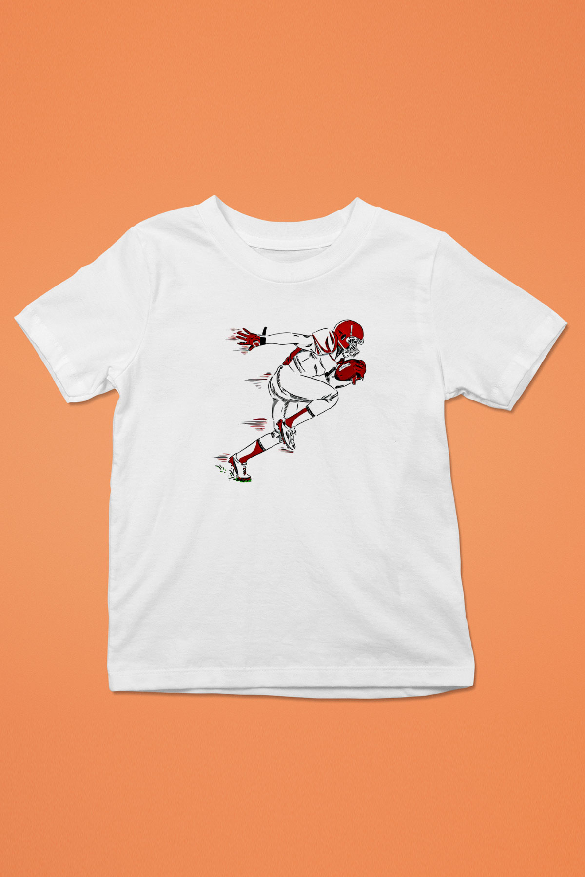Rugby Baskılı Unisex Beyaz Çocuk Tişört - Tshirt