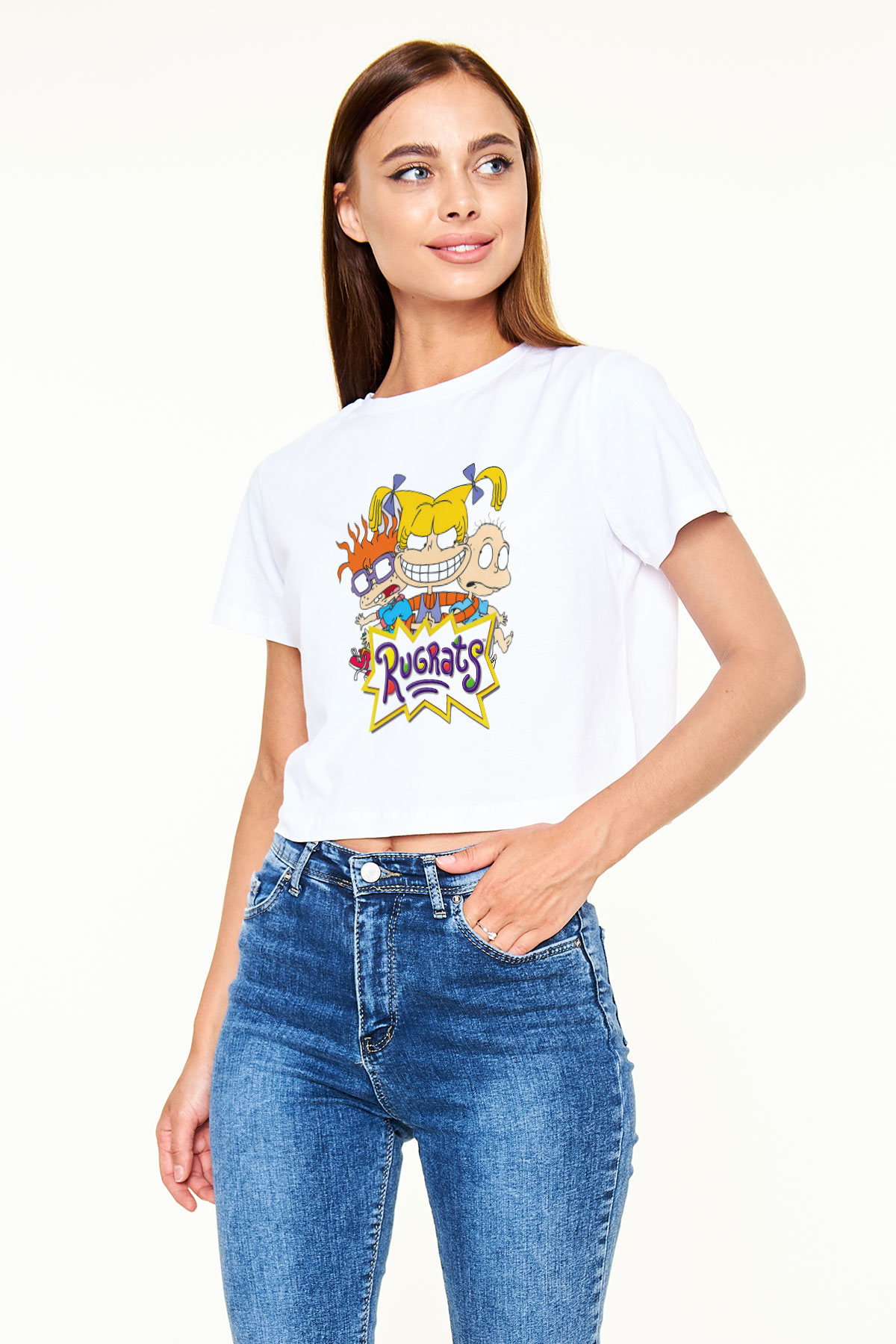 Rugrats Beyaz Croptop Tişört